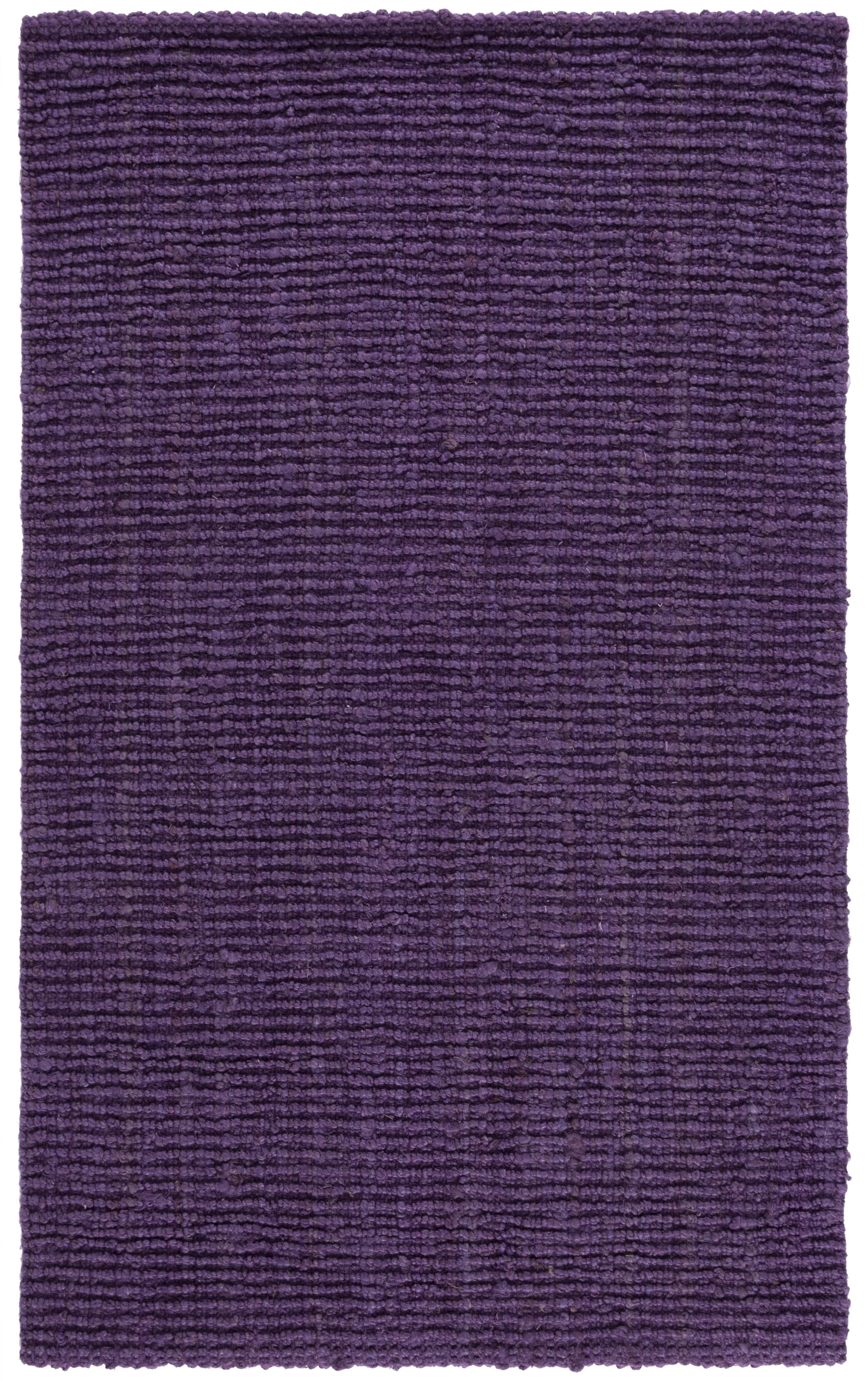 Deedgra Geometric Tufted Wool Purple Area Rug