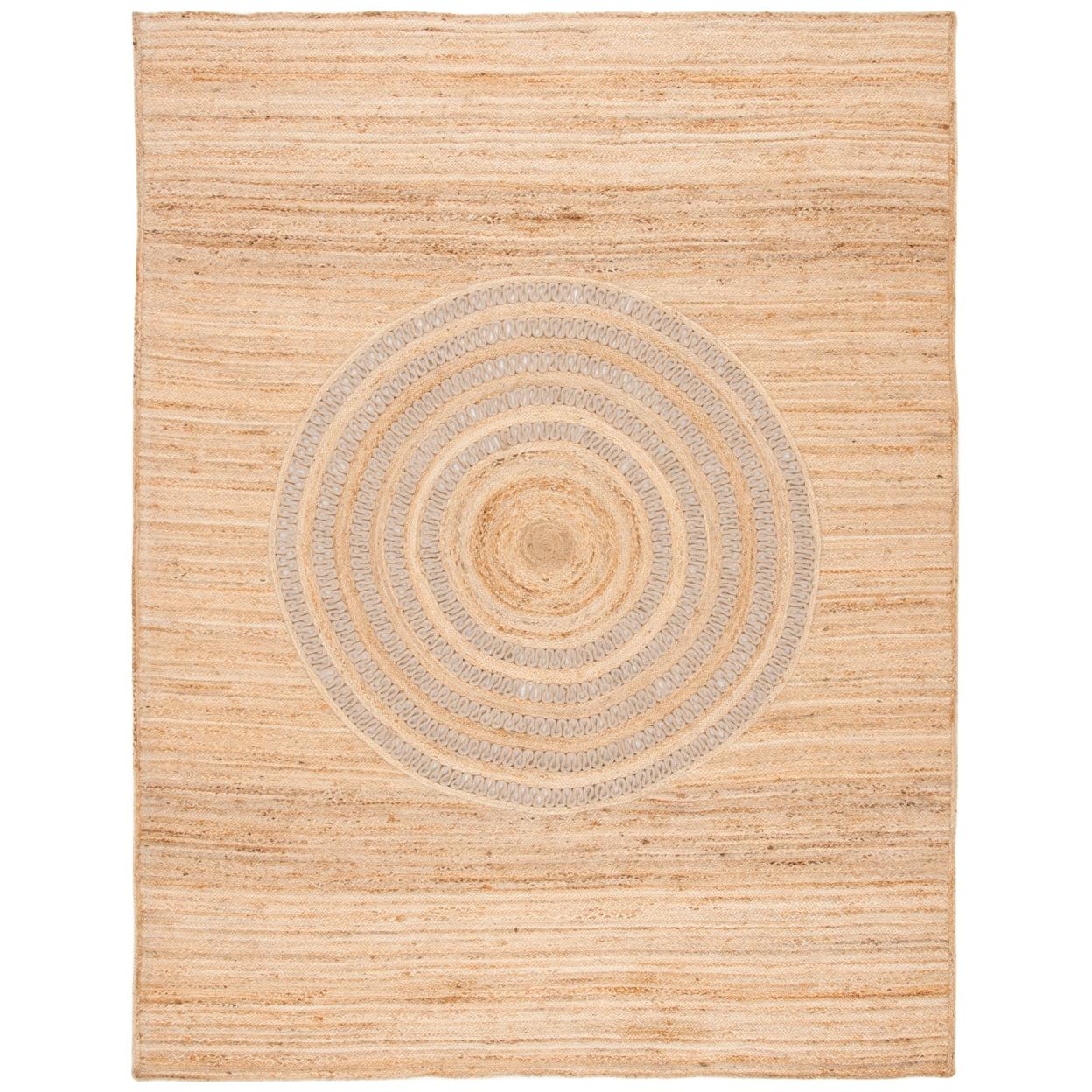 Beige Hand-Woven Jute and Sisal 6' x 9' Area Rug