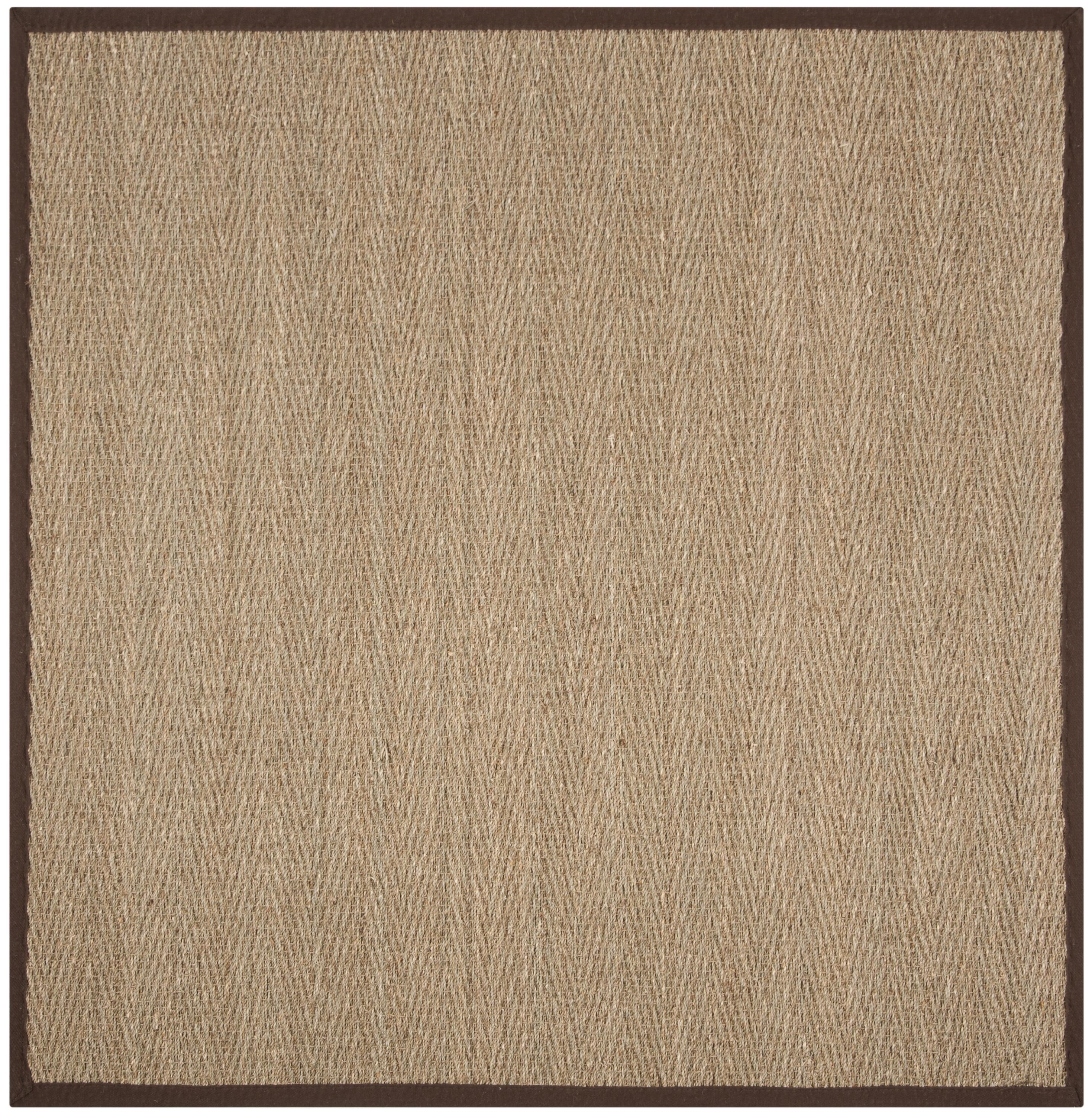 Natural Fiber 6' Square Dark Brown Sisal Area Rug