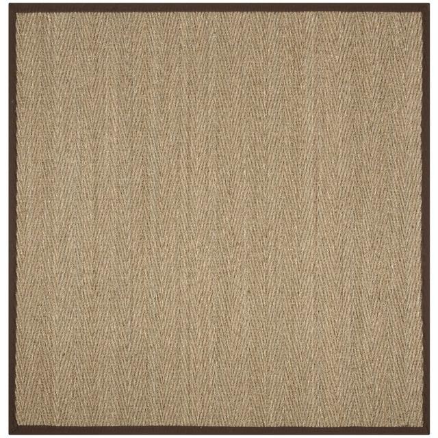 Natural Fiber NF115 Power Loomed Indoor Area Rug - Natural/Dark Brown - 6'x6' - Safavieh