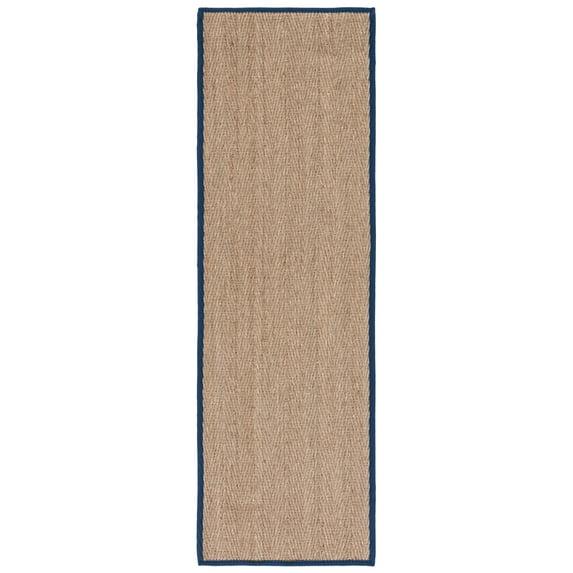 Natural Fiber NF115 Power Loomed Indoor Runner Rug - Natural/Blue - 2'6"x12' - Safavieh.