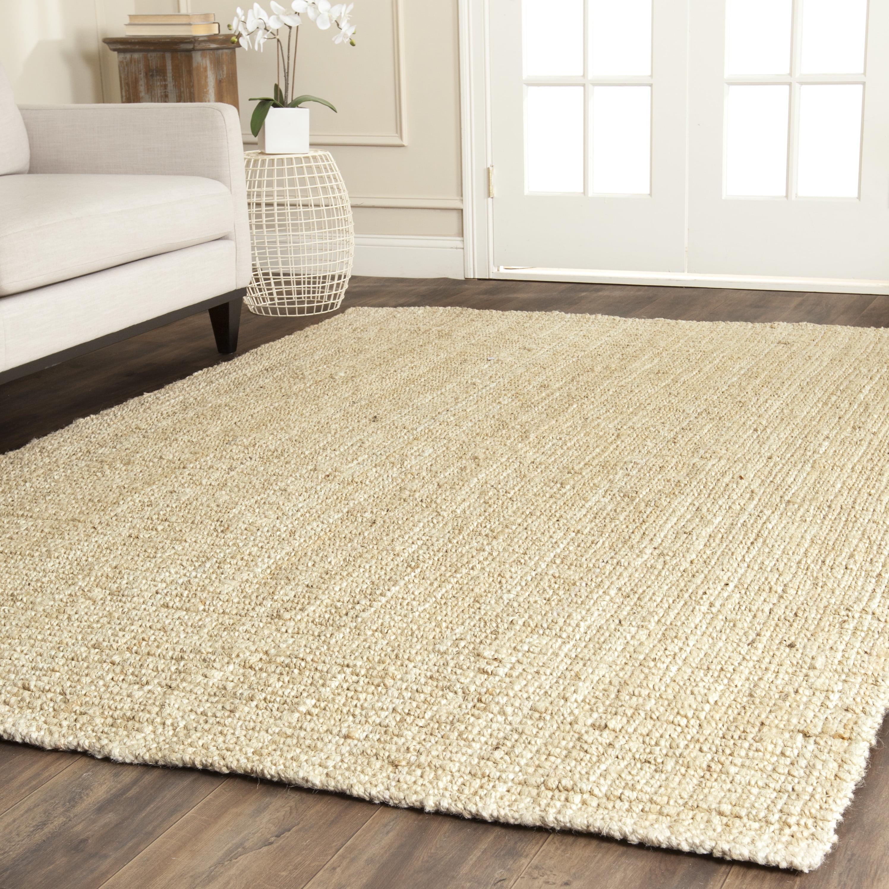 Ivory Beige Flat Woven Handmade Cotton Rug, 6' x 9'