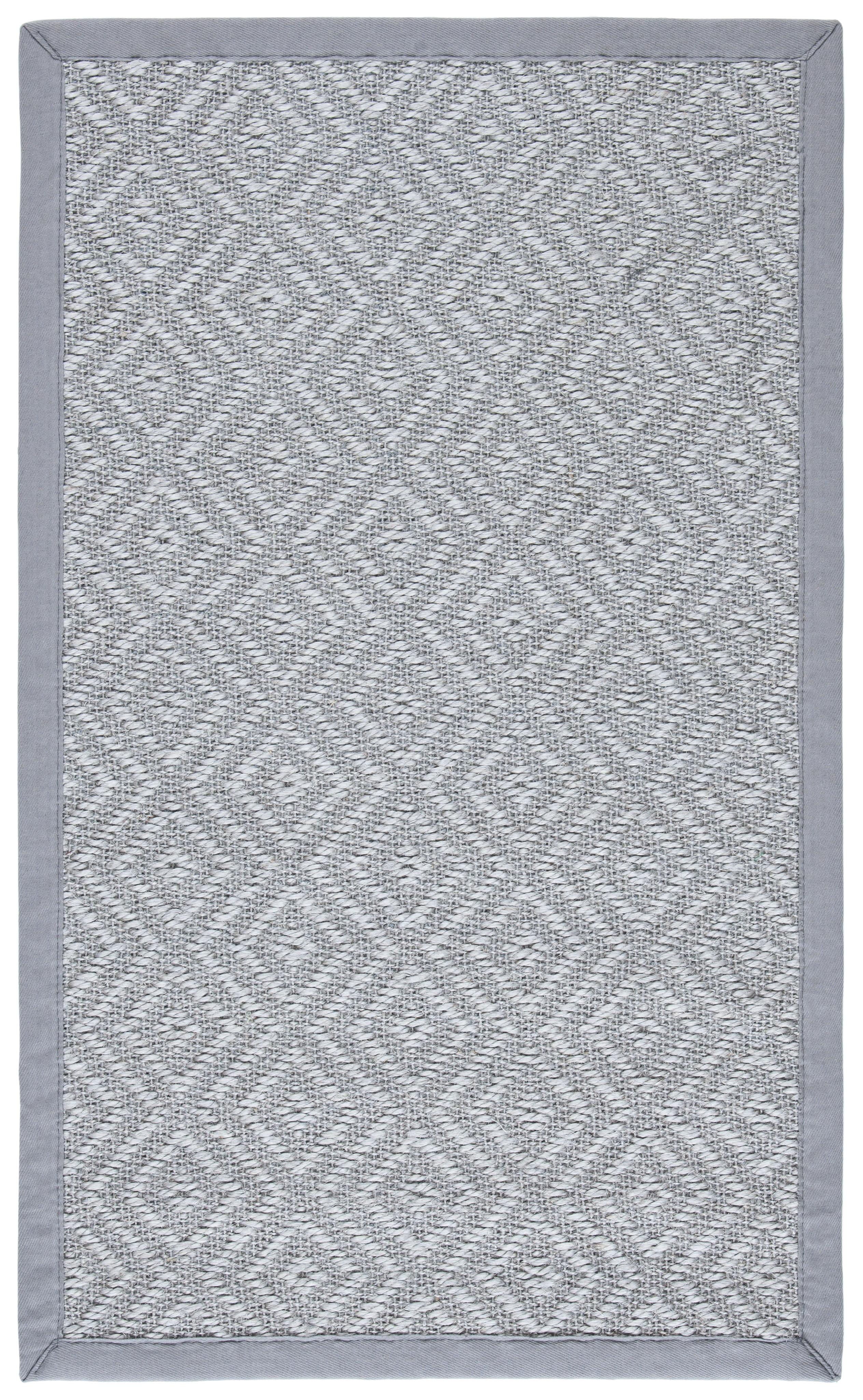 Light Grey Hand-Knotted Sisal Area Rug 2' x 3'