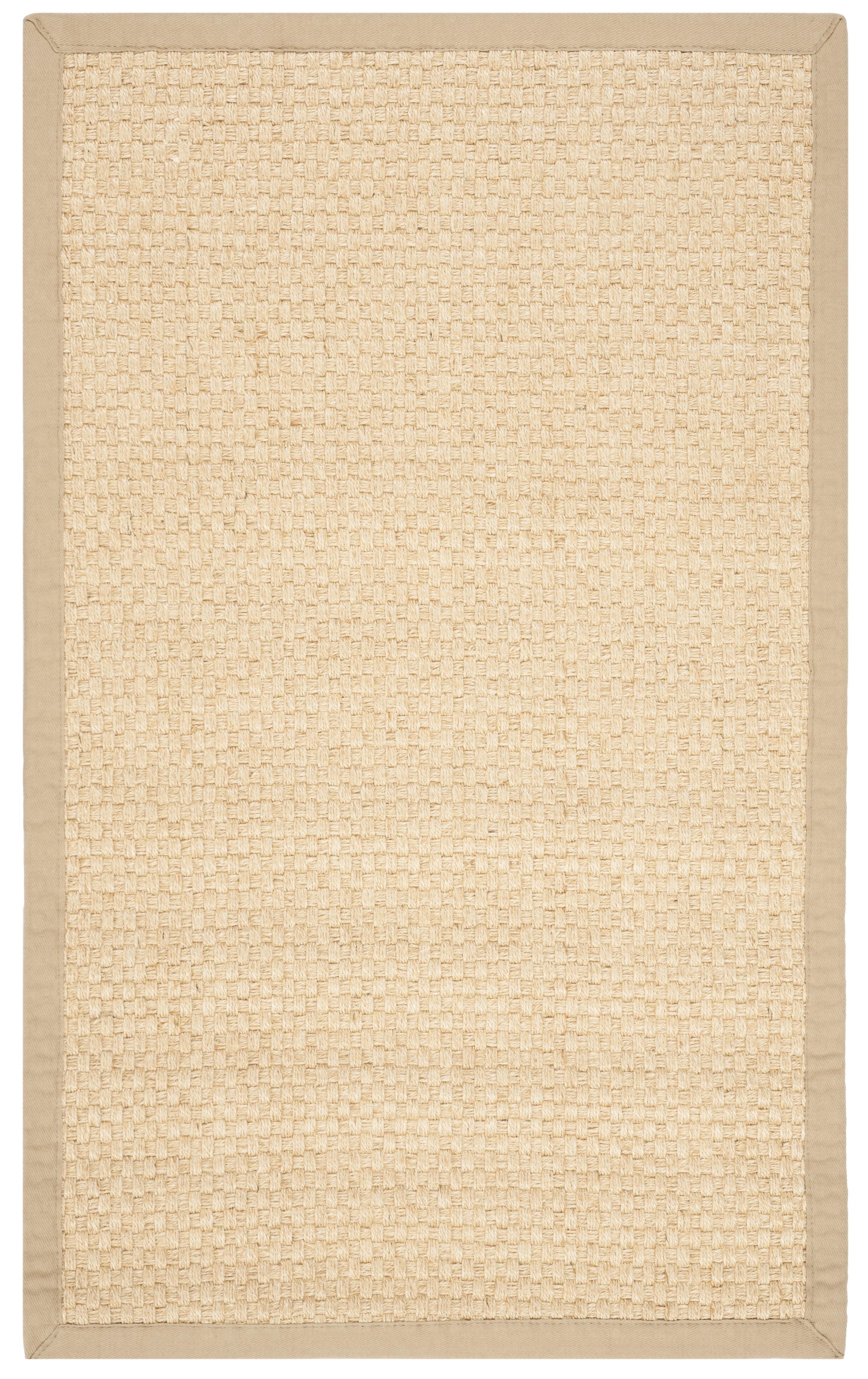 Natural Beige Jute Non-Slip Area Rug, 2'3" x 4'