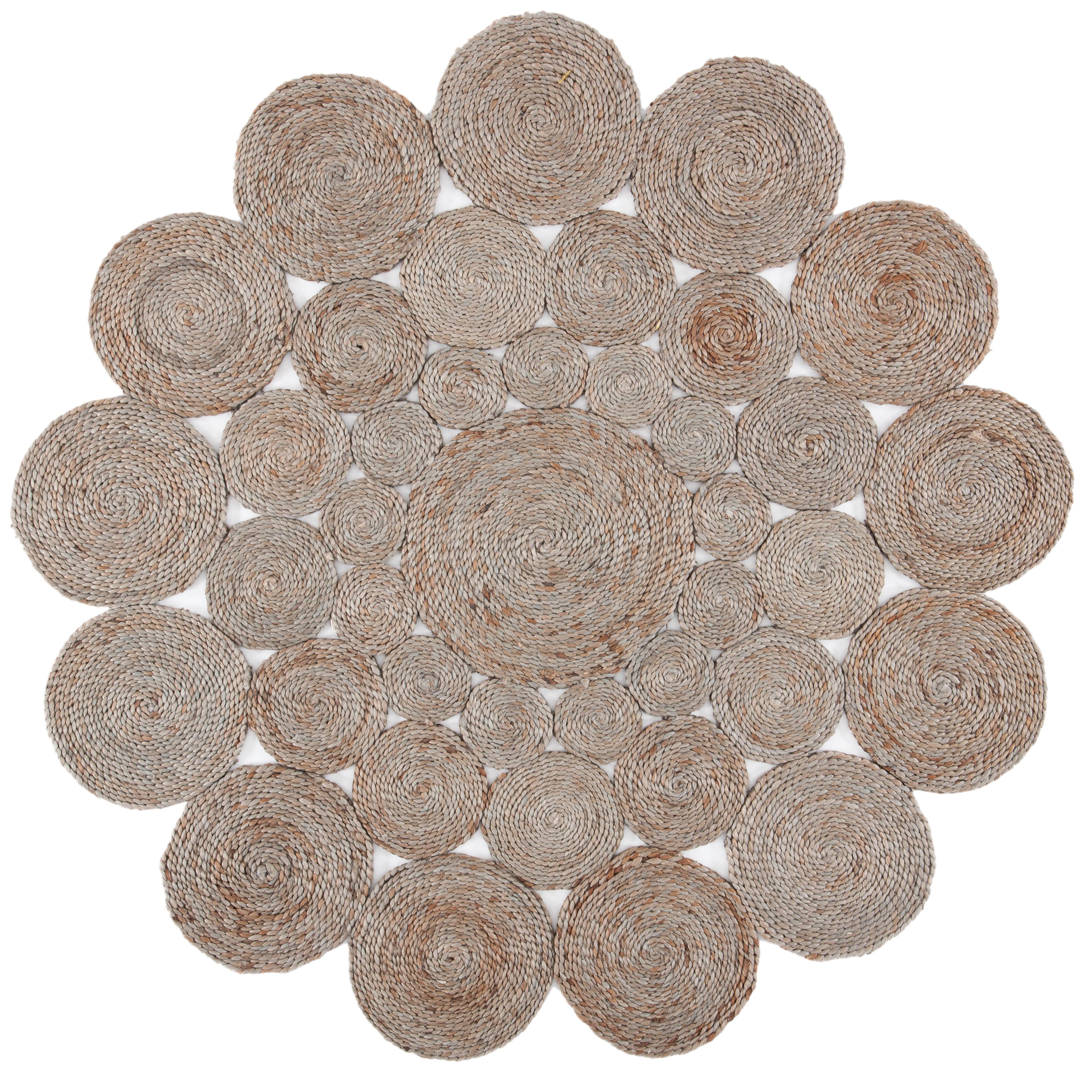 Natural Fiber NF363 Hand Woven Area Rug - Grey - 5' round - Safavieh.