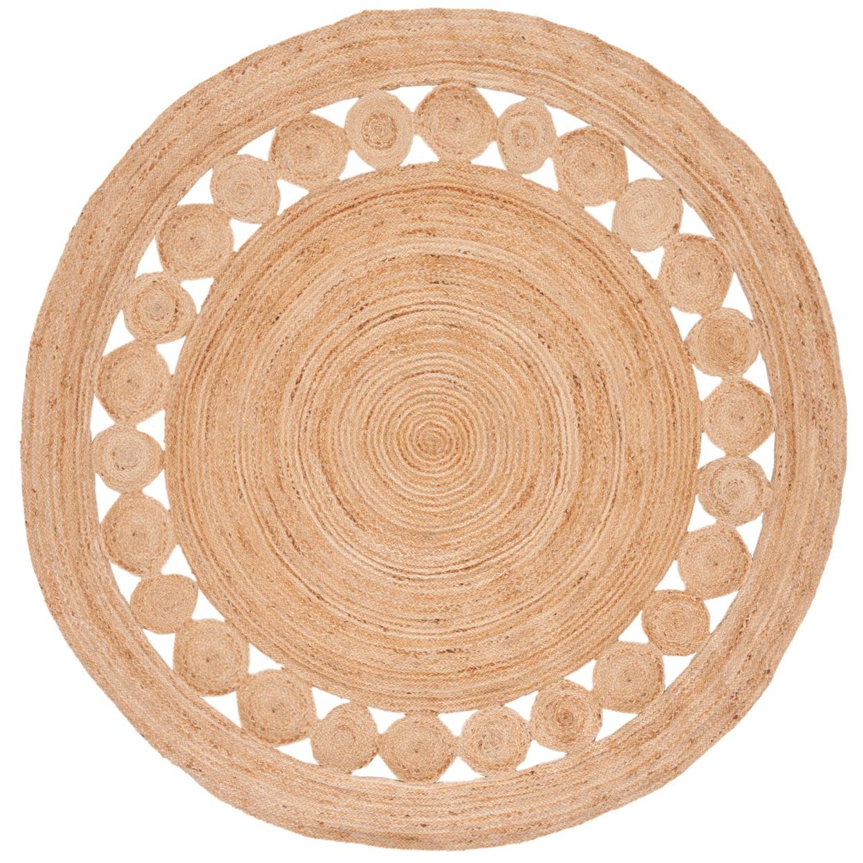 Hand-Knotted Artisan Jute 9' Round Rug in Natural Tone