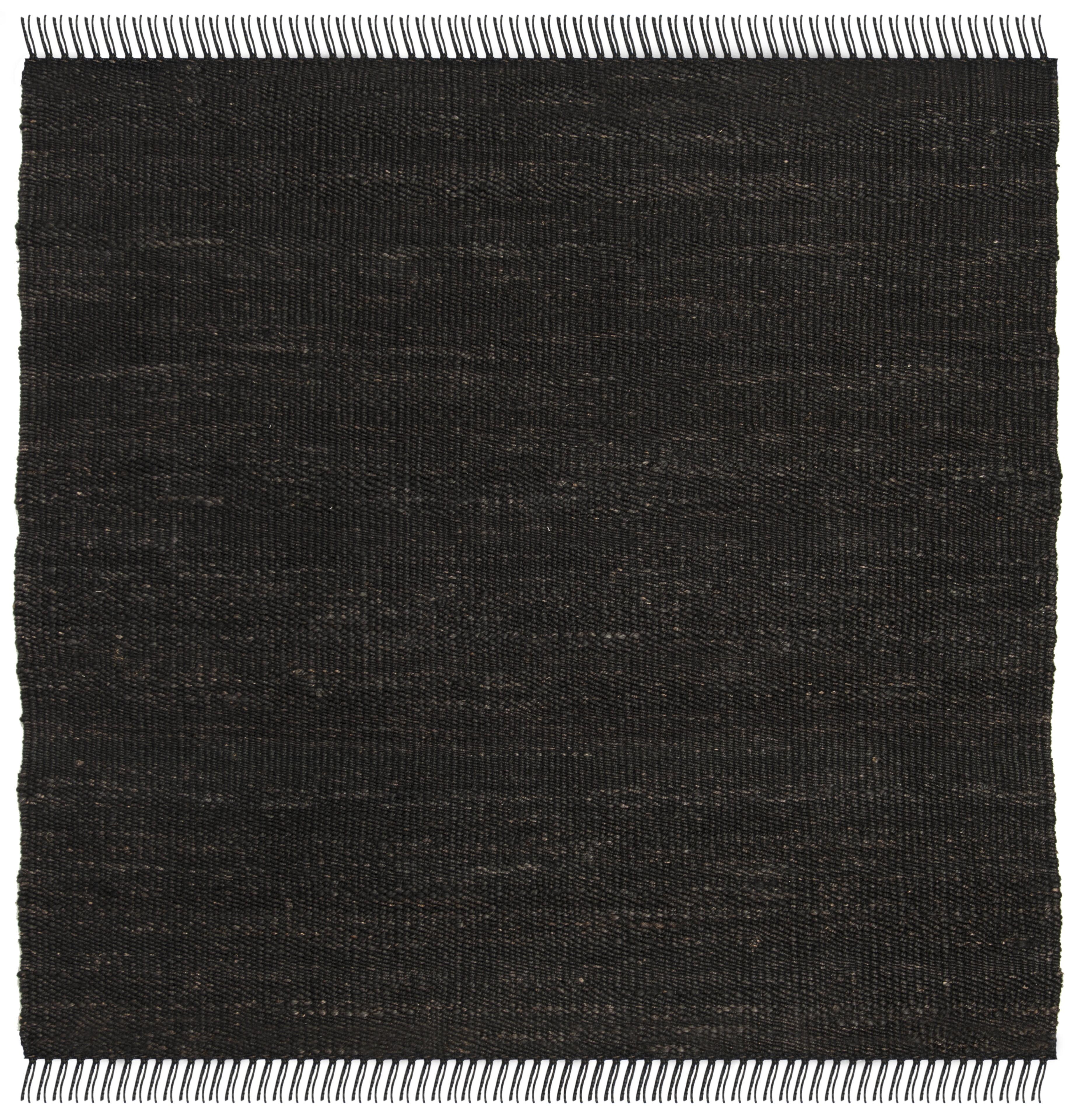 SAFAVIEH Natural Fiber Clara Solid Area Rug, Black, 10' x 10' Square