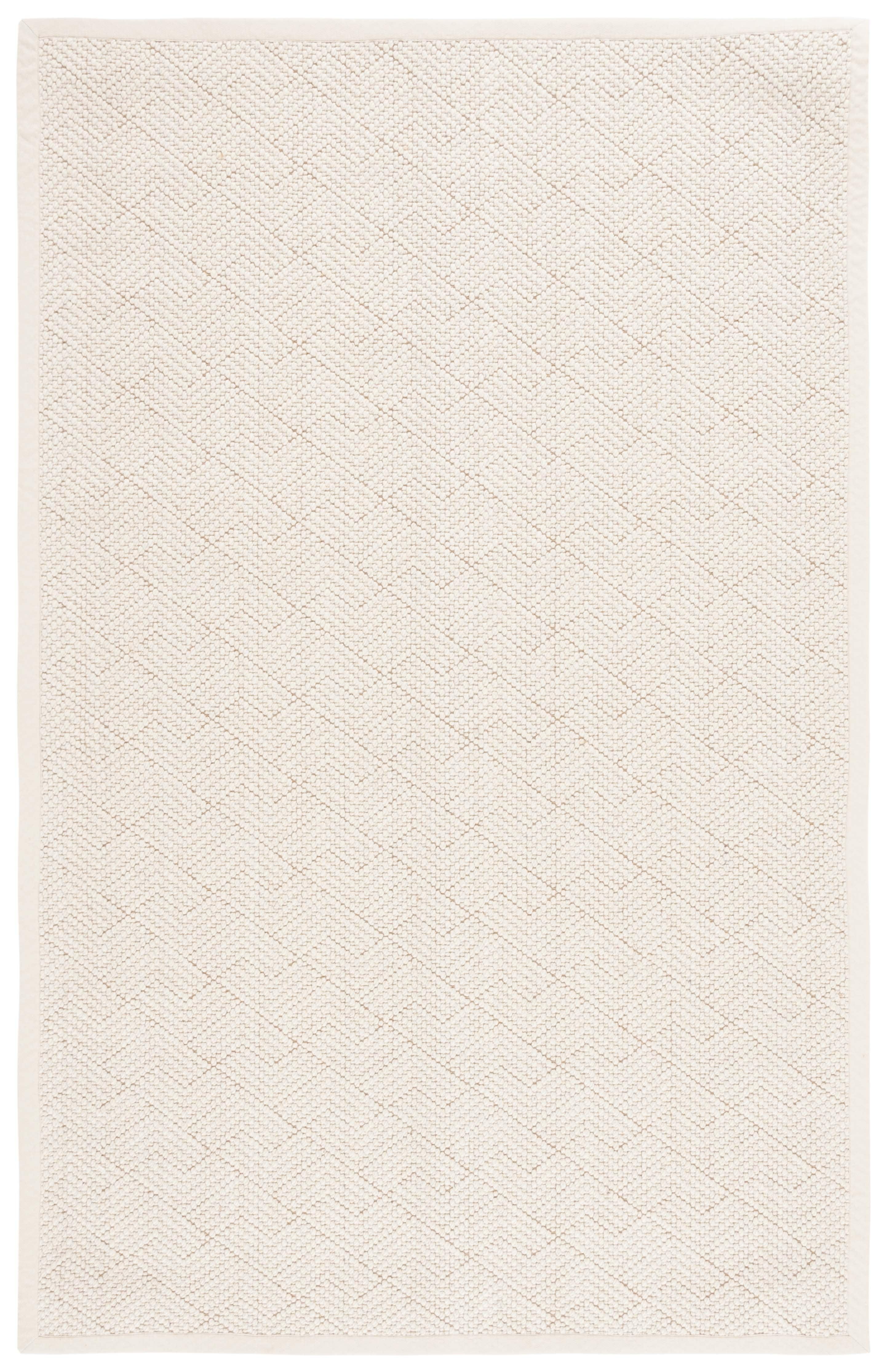 Ivory Flat Woven Handmade Wool Area Rug, 3' x 5'