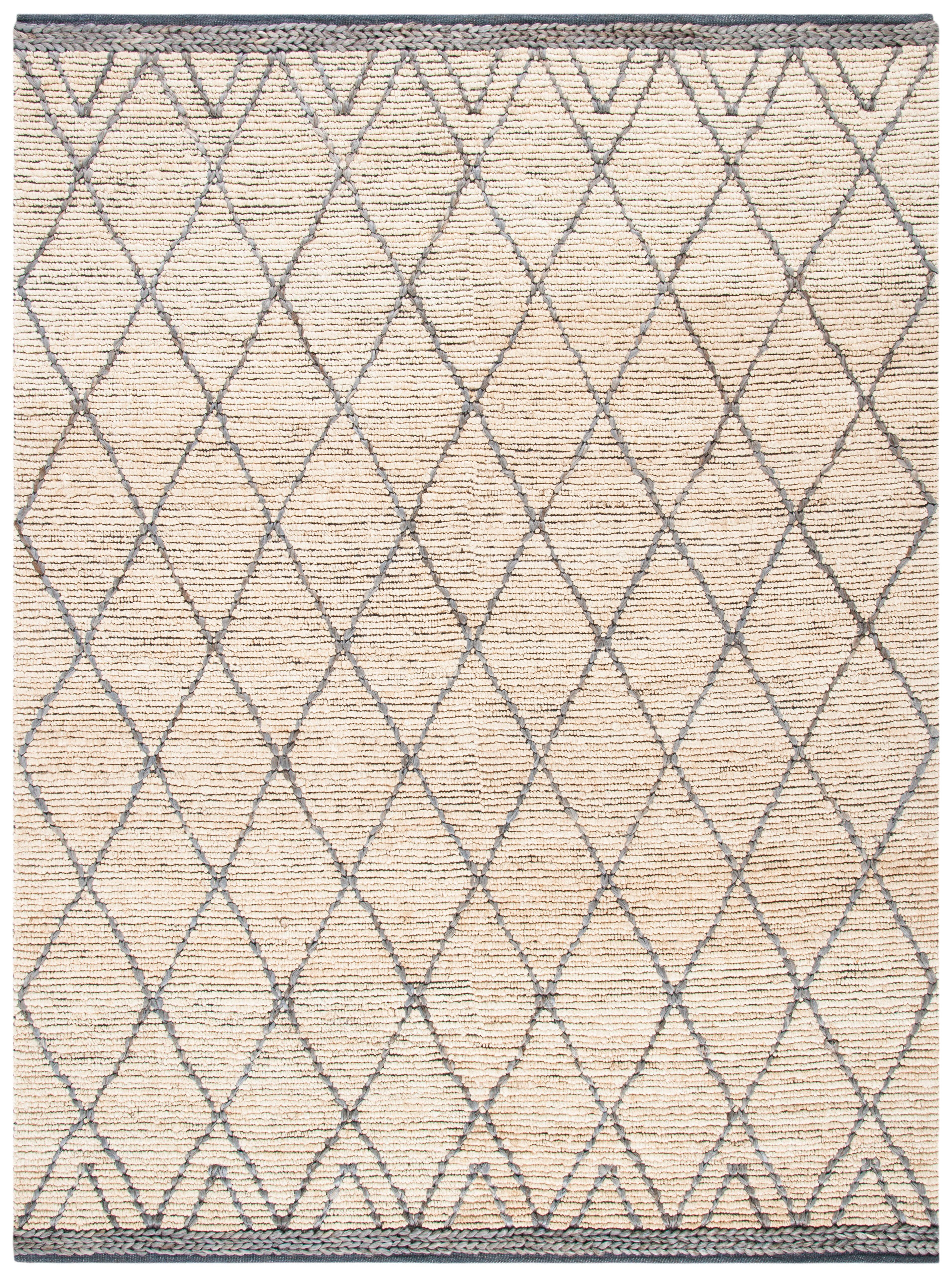 Natural Gray Hand-Knotted Cotton 8' x 10' Area Rug