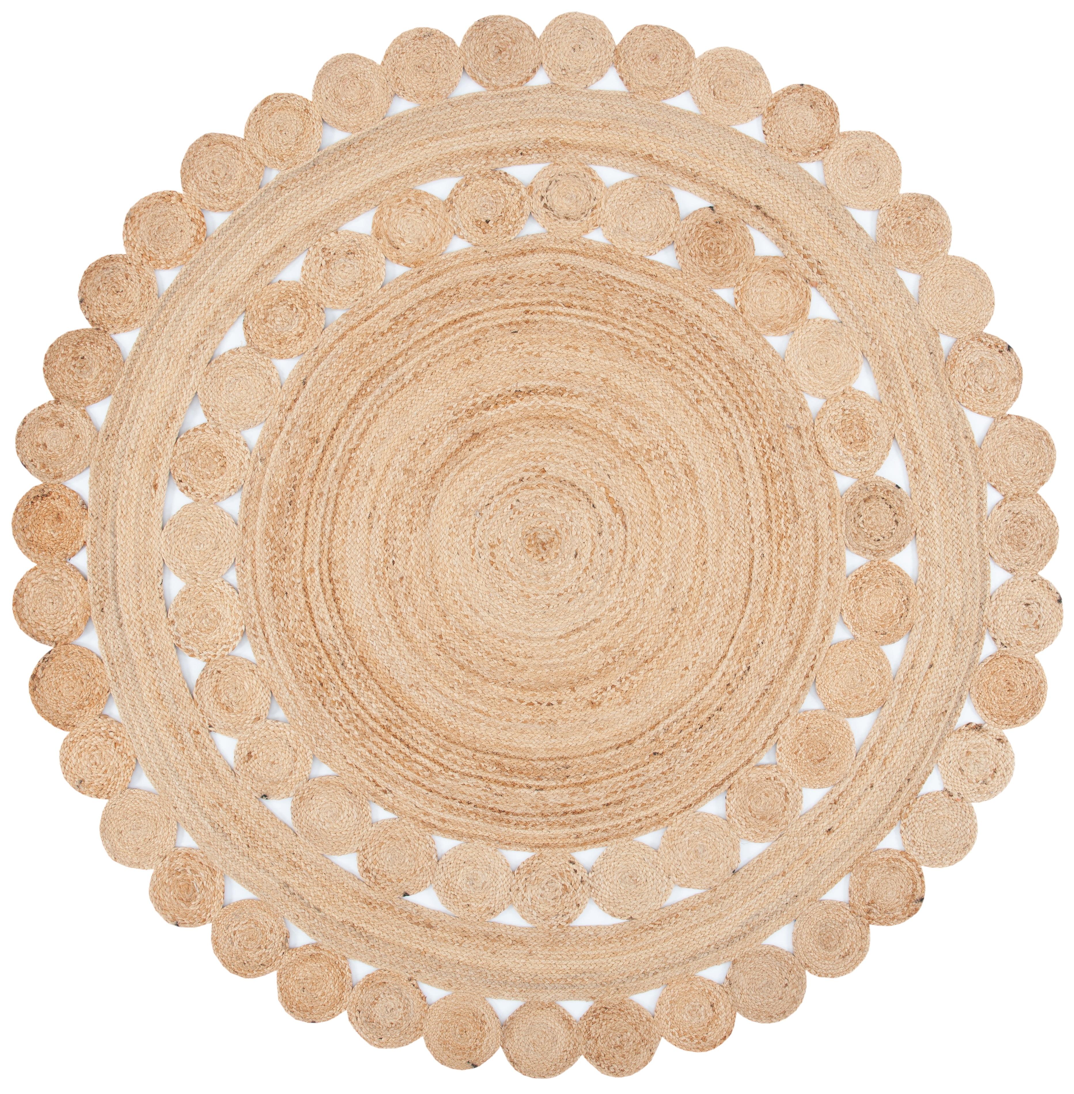 Natural Fiber NFB308 Hand Woven Area Rug - Natural - 9' round - Safavieh.