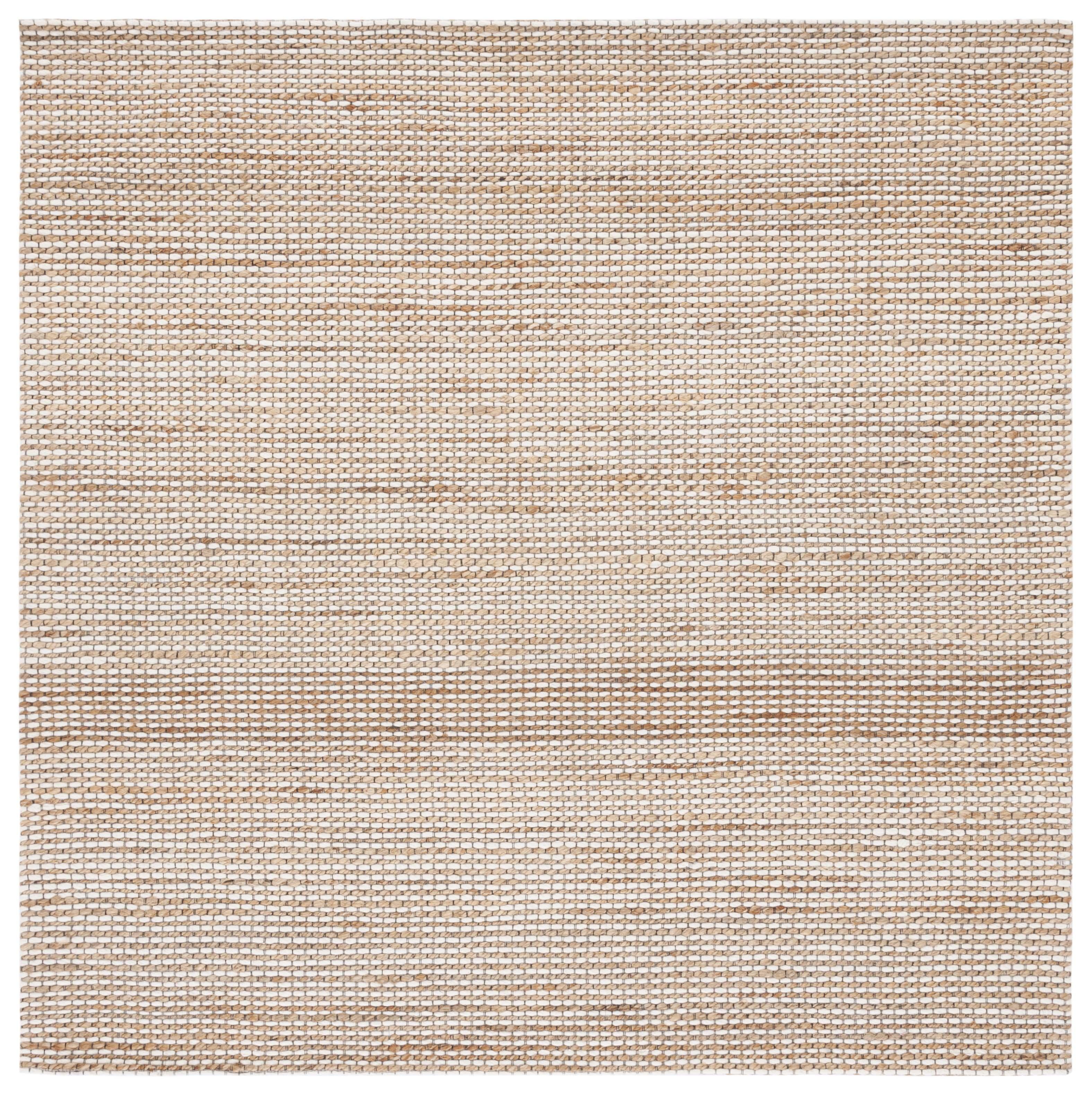 Natural Ivory Hand-Tufted Square Wool Area Rug