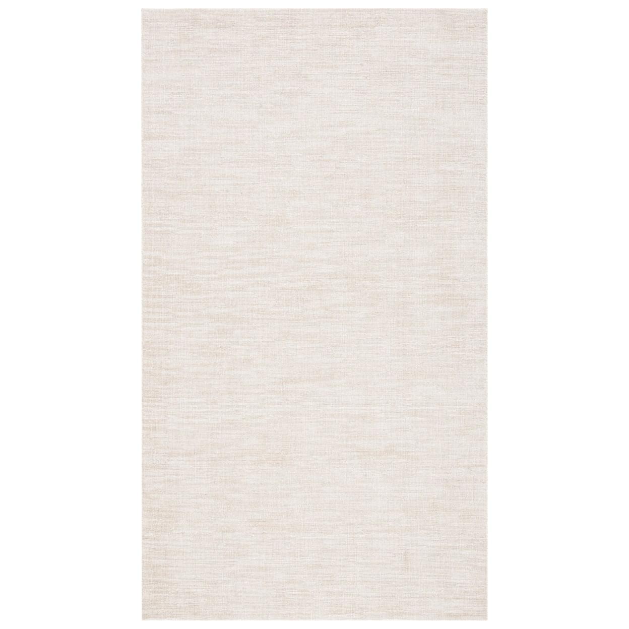 Hand-Knotted Beige Cotton Rectangular 6' x 9' Area Rug