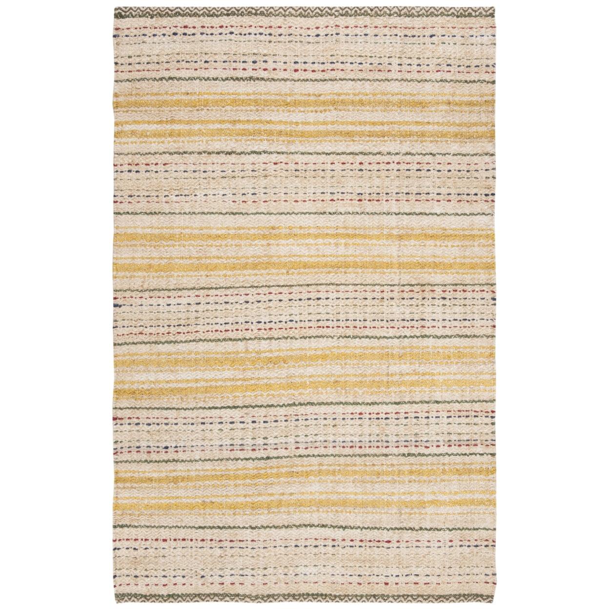 Hand-Knotted Ivory & Gold Jute 5' x 8' Area Rug