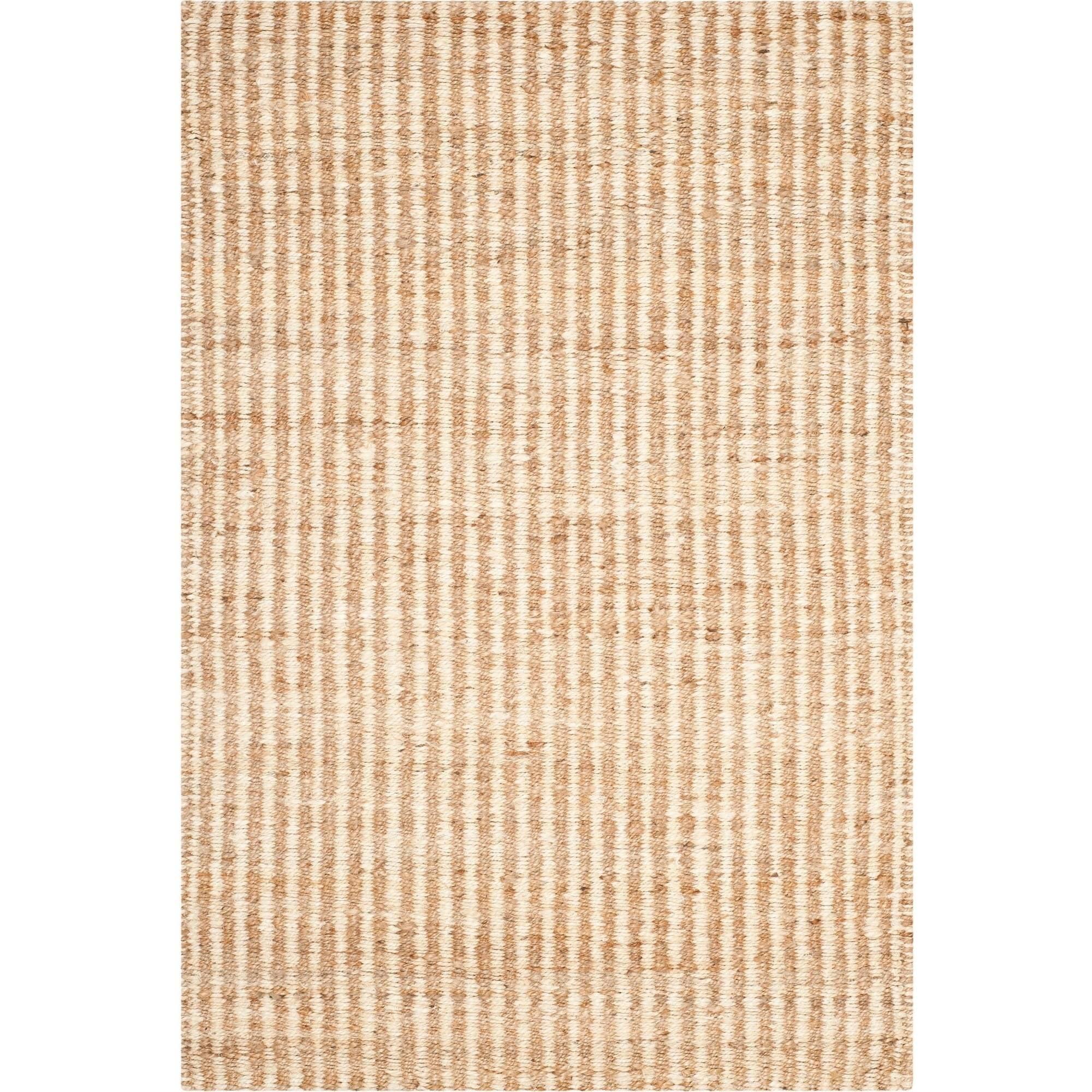 Hand-Knotted Coastal Ivory & Natural Jute Area Rug - 3' x 5'