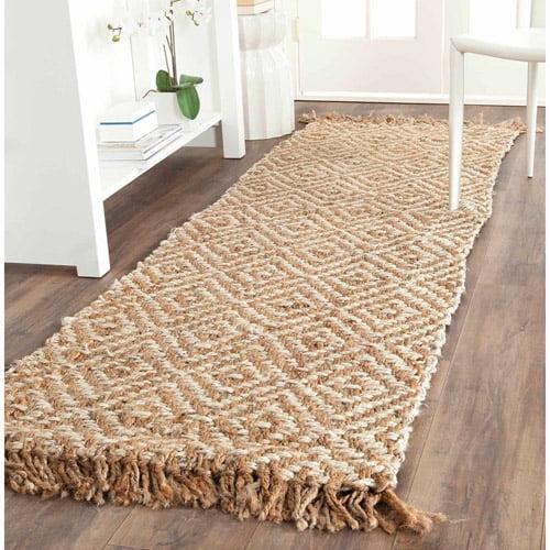 Handmade Ivory Jute Non-slip Area Rug 30" x 12"