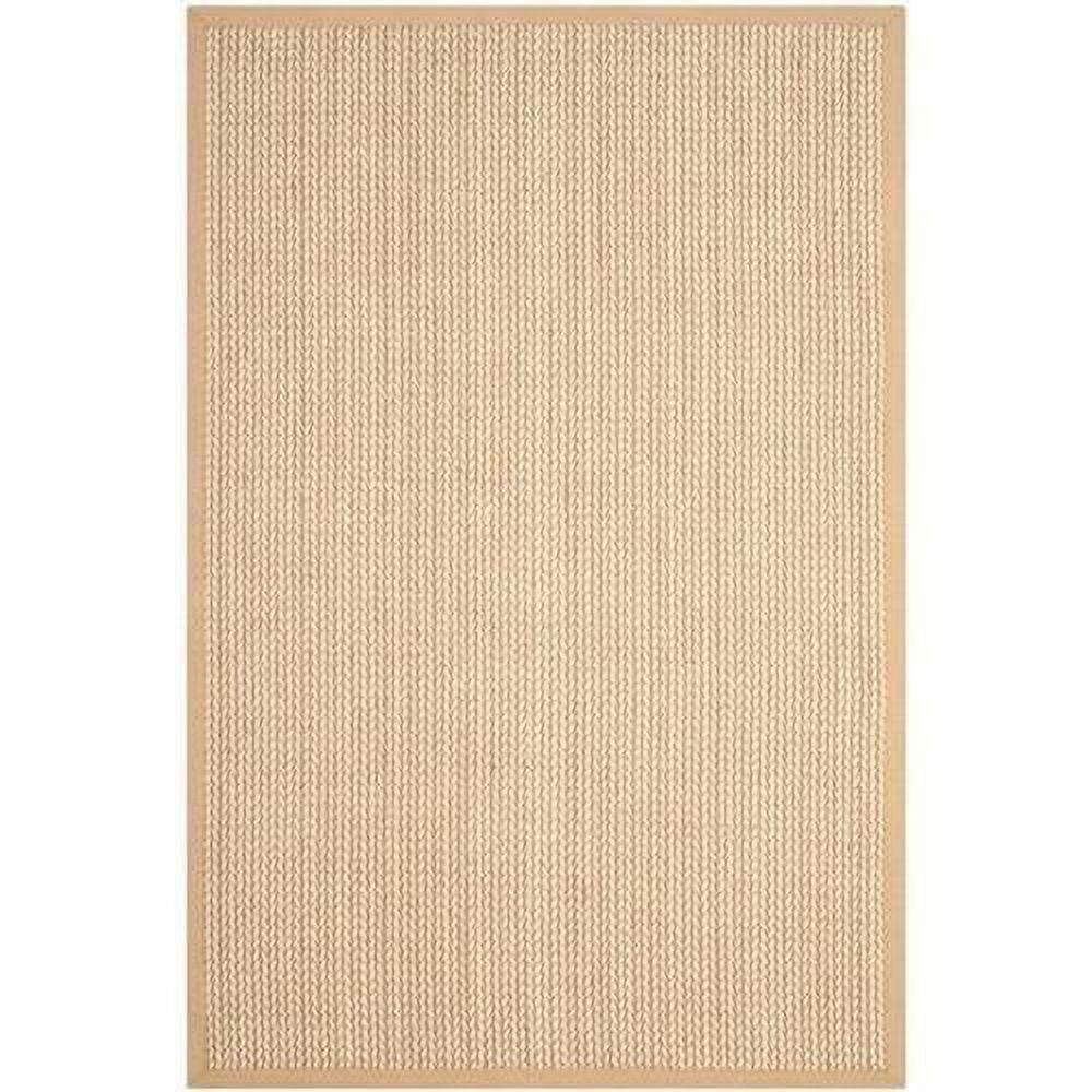 Hand-Knotted Beige Wool Rectangular 6' x 9' Area Rug