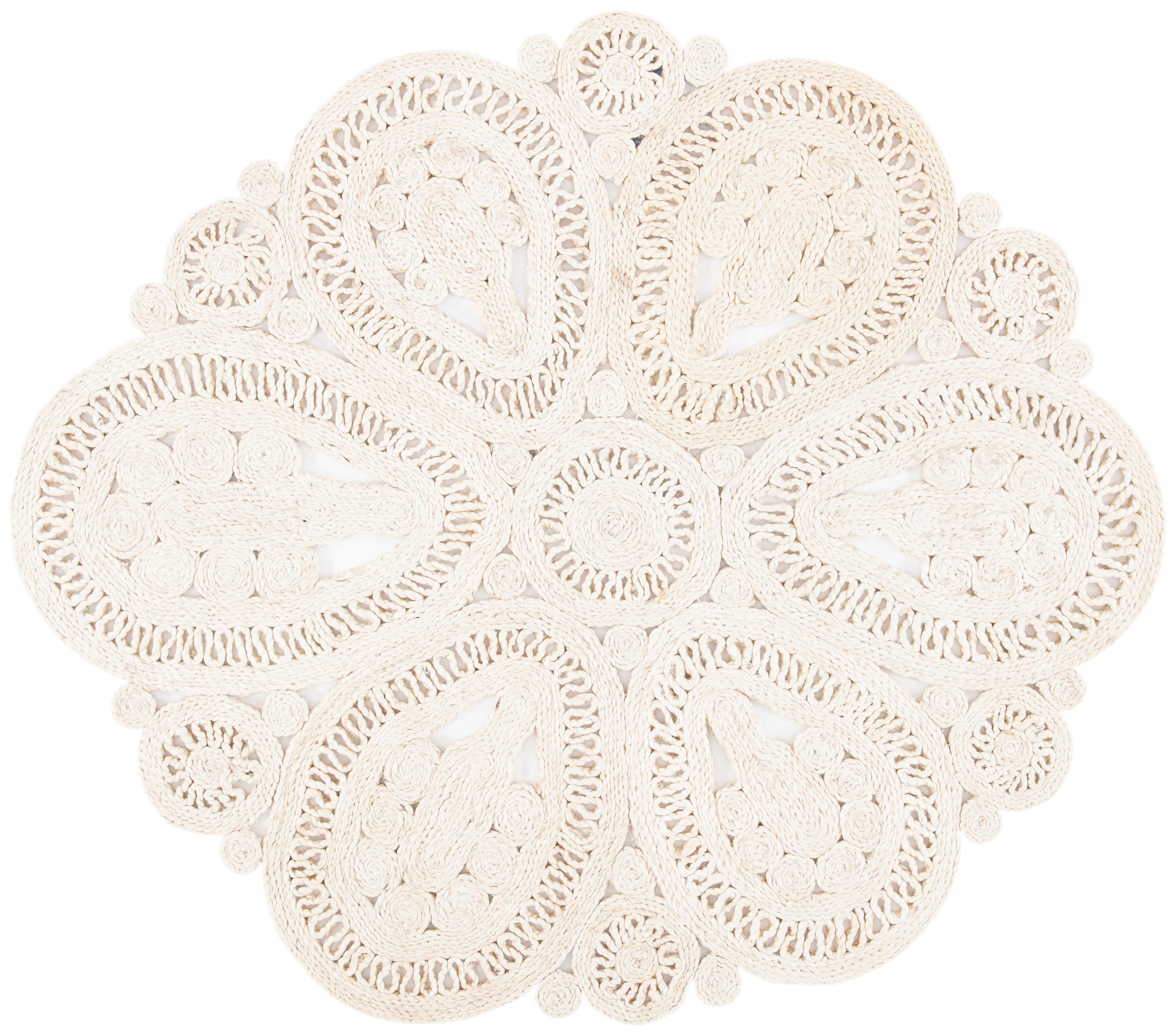 Natural Fiber NF360 Hand Woven Indoor Area Rug - Ivory - 4' Round - Safavieh