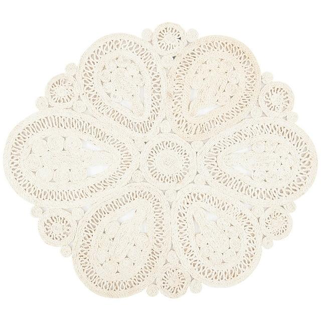Natural Fiber NF360 Hand Woven Indoor Area Rug - Ivory - 4' Round - Safavieh