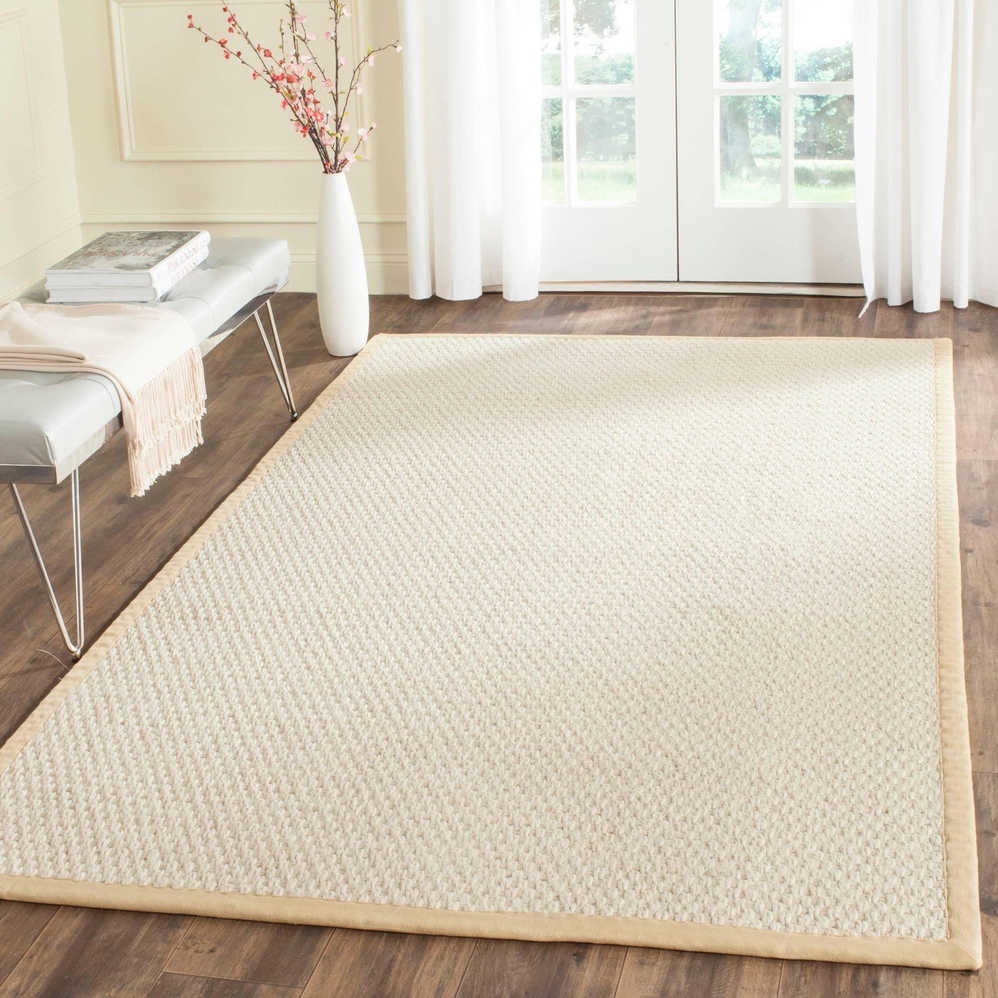 Handwoven Reversible Wool Area Rug in Sand, 9' x 12'