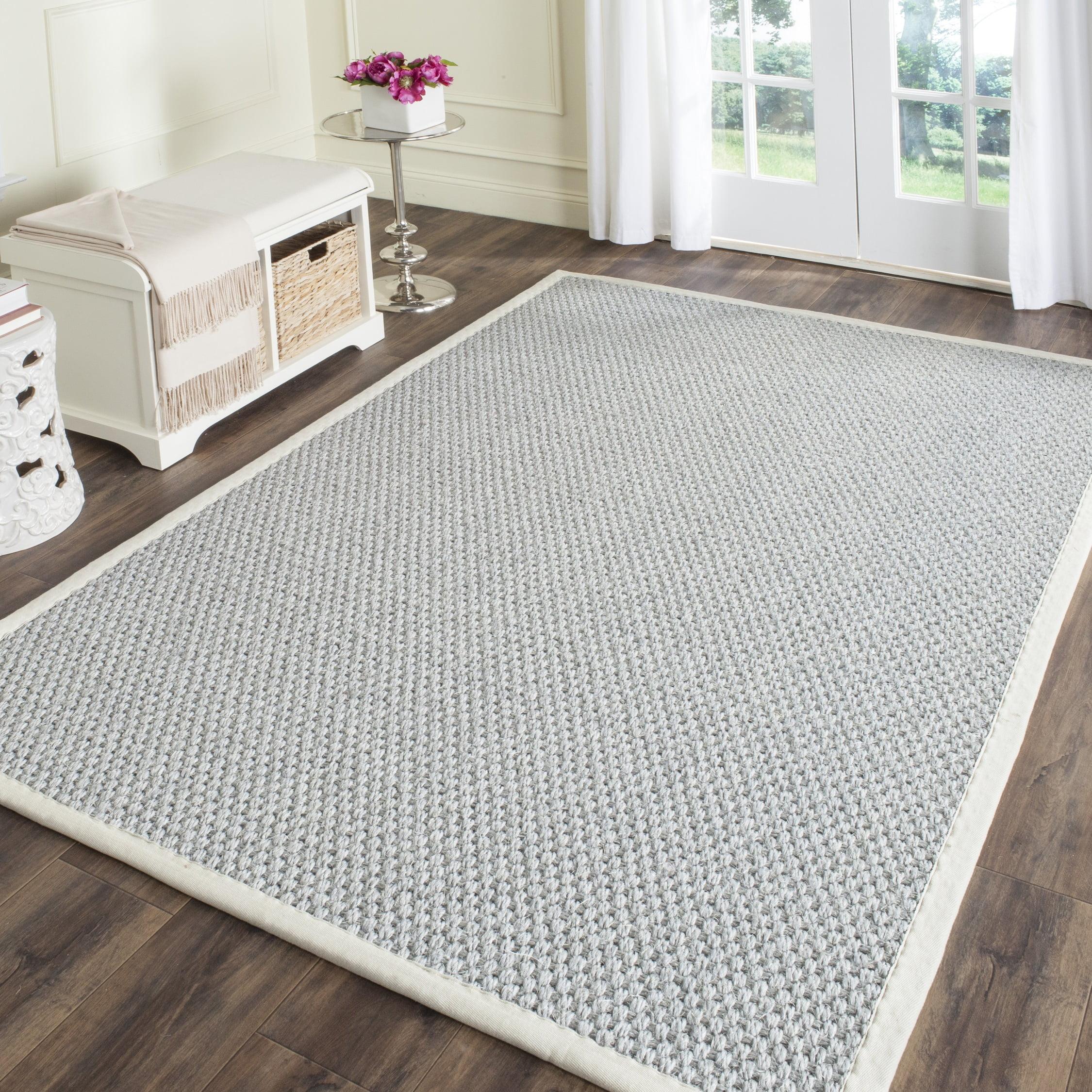 Hand-Knotted Silver & Grey Sisal 5' x 8' Area Rug