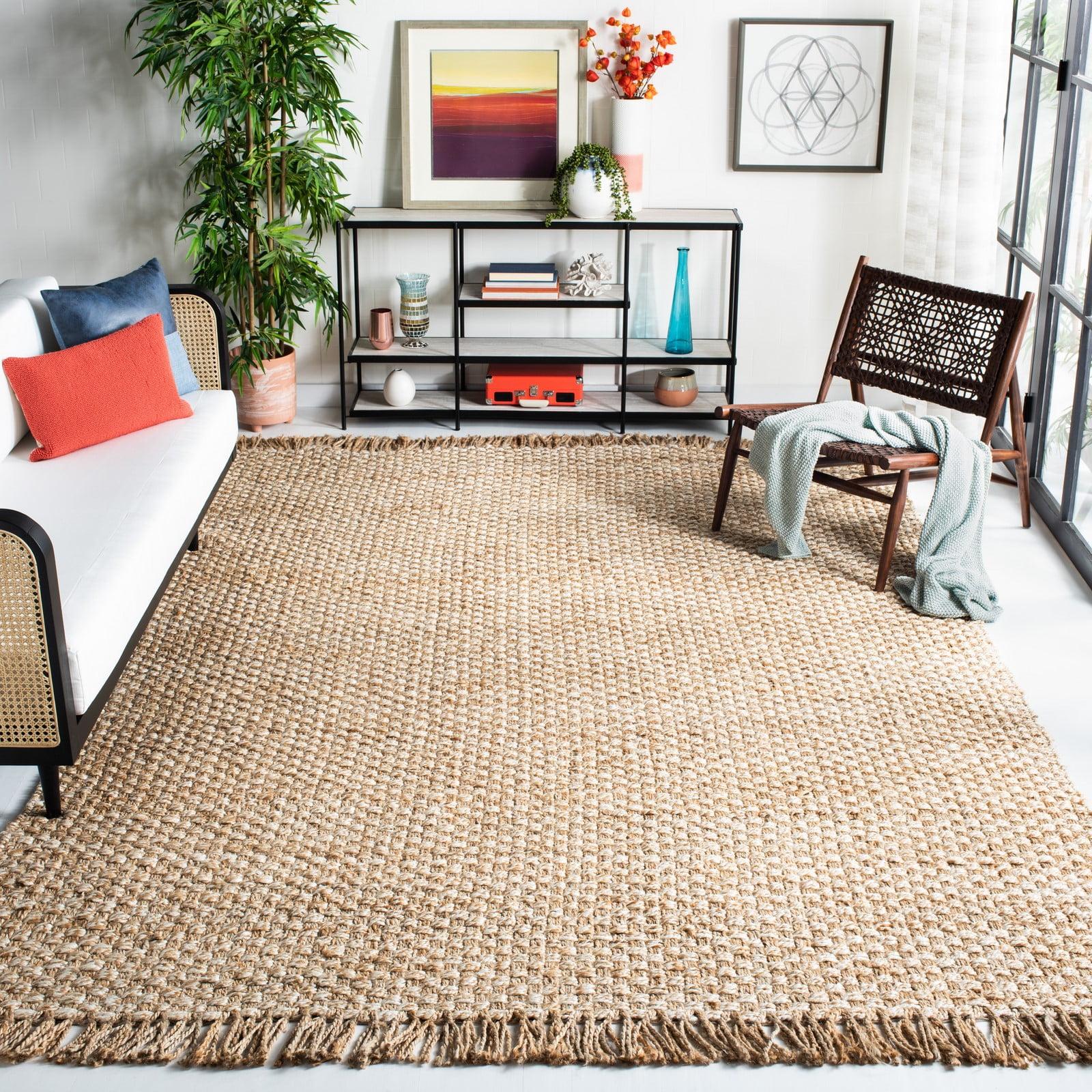 Natural Ivory Flat Woven Wool and Jute Rug