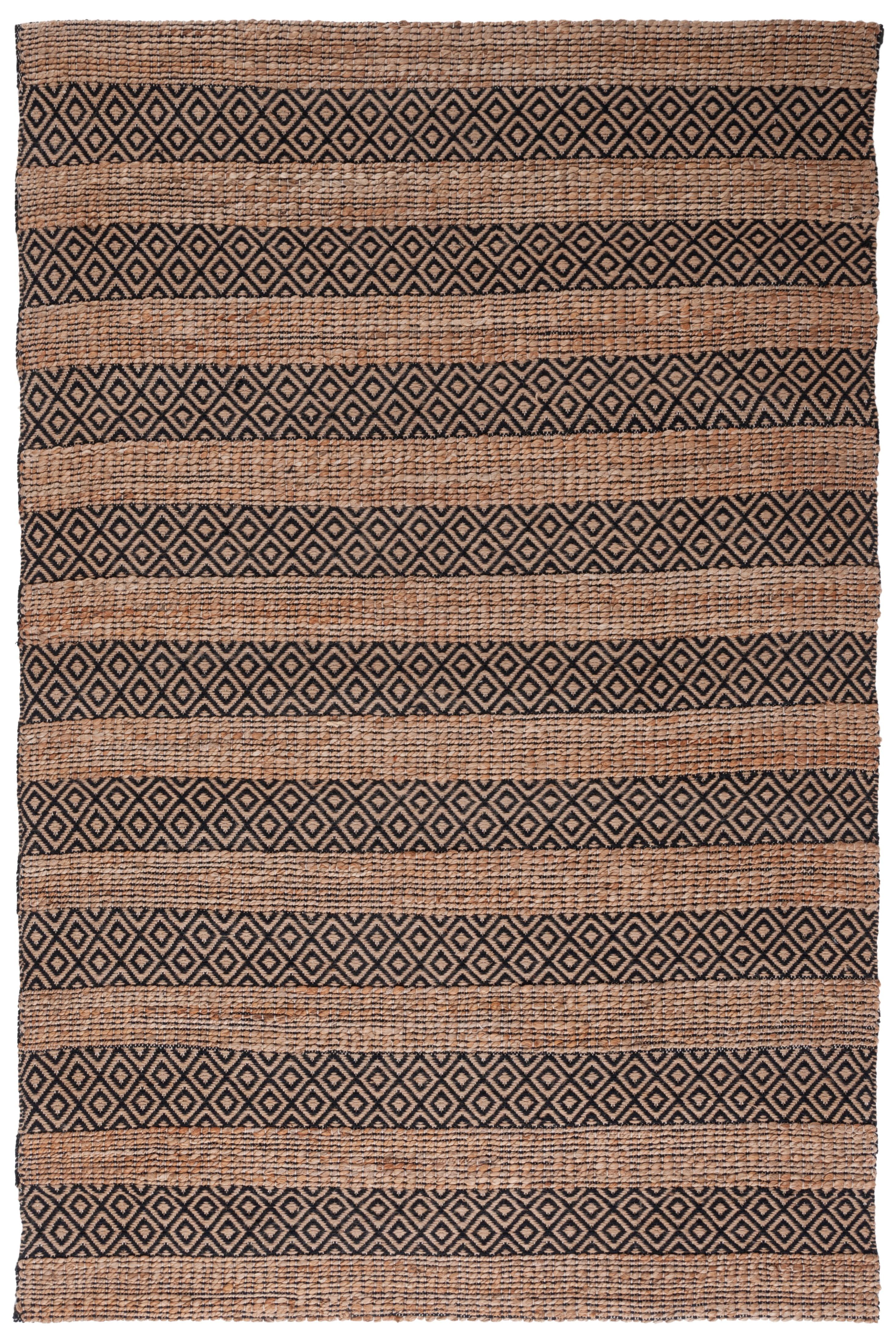 Natural Fiber NFB653 Power Loomed Area Rug - Black/Natural - 8'x10' - Safavieh.