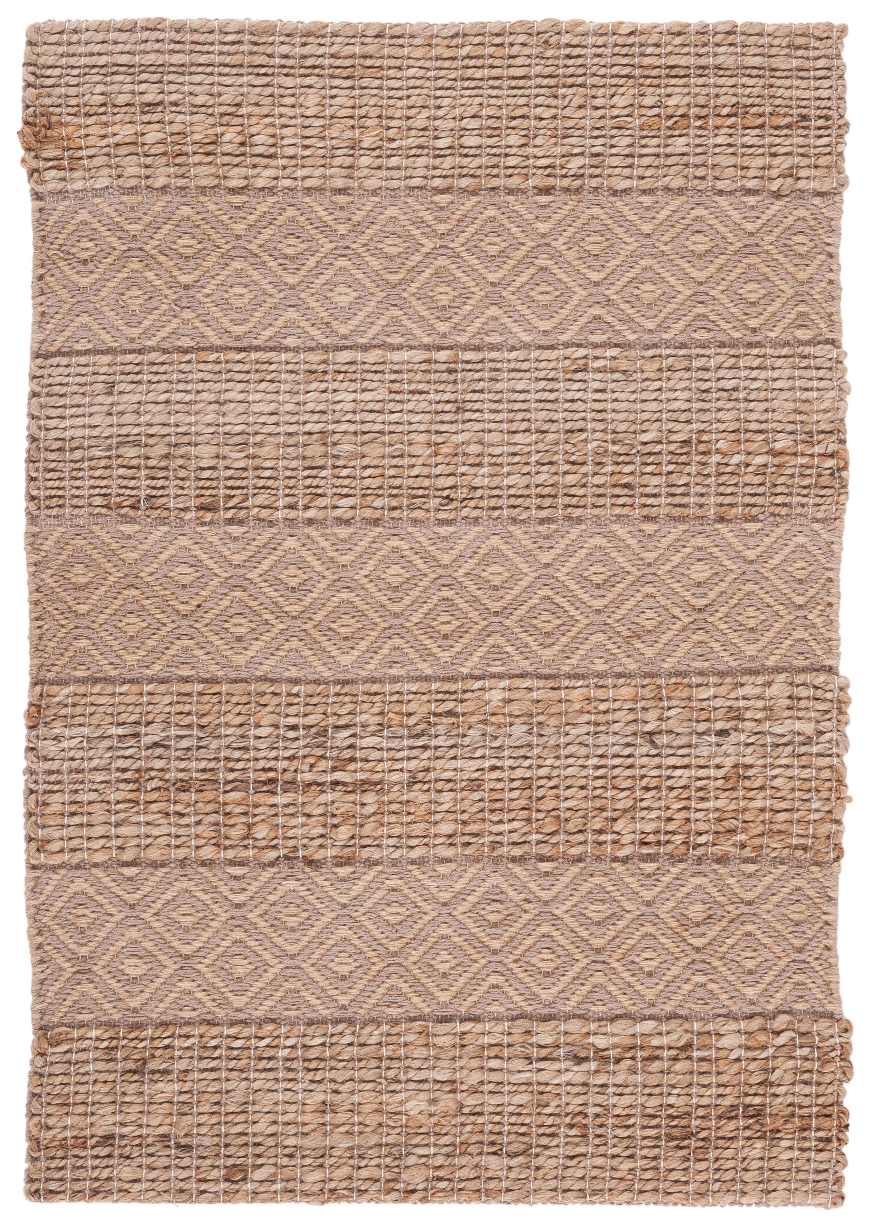 Natural Fiber NFB653 Flat Weave Indoor Accent Rug - Taupe/Natural - 3'x5' - Safavieh