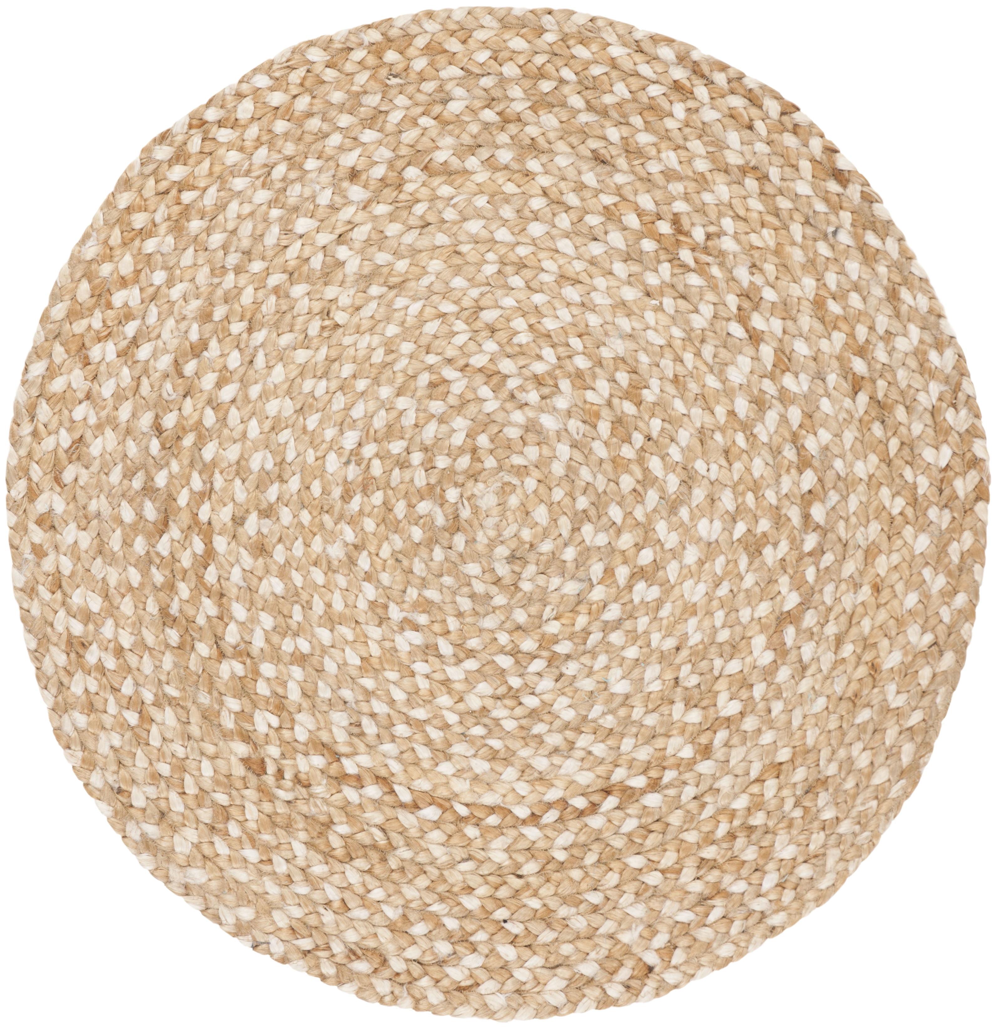 Ivory Bliss Hand-Knotted Round Natural Fiber Rug, 4' Diameter