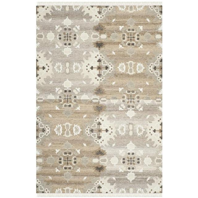Natural Kilim NKM318 Hand Woven Indoor Area Rug - Grey/Multi - 6'x9' - Safavieh