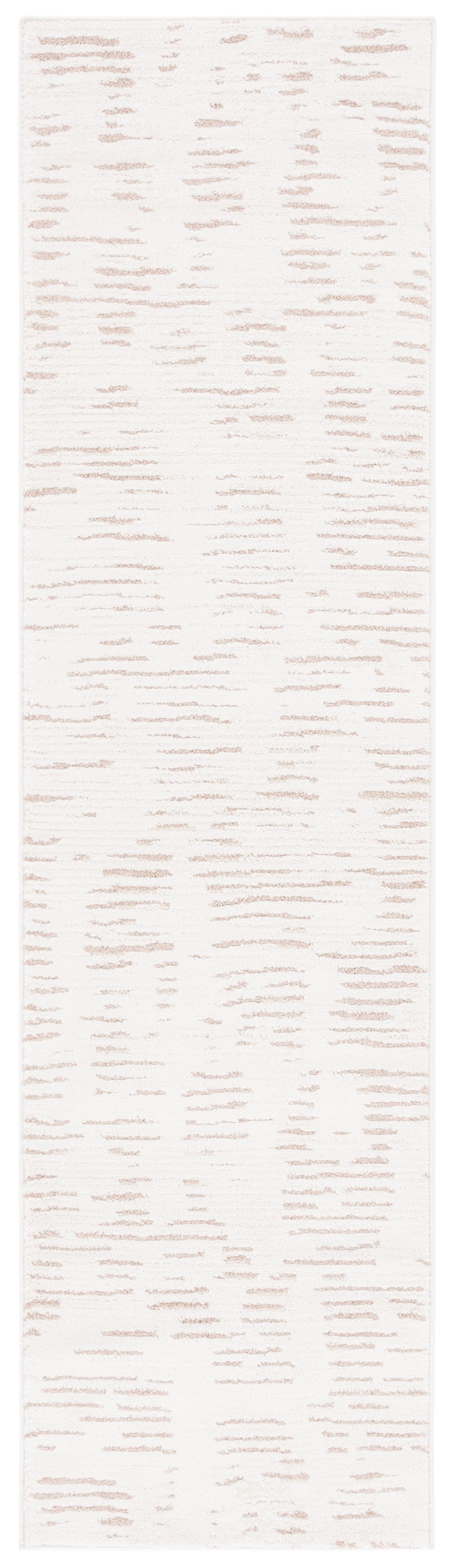 Ivory Beige Hand-Knotted Synthetic Runner Rug 2'2" x 8'