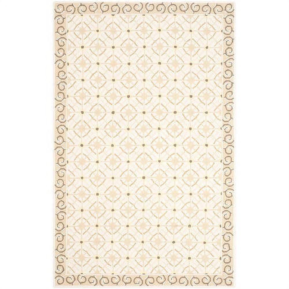 SAFAVIEH Newport Averill Geometric Borders Cotton Area Rug, Taupe/Beige, 3'9" x 5'9"