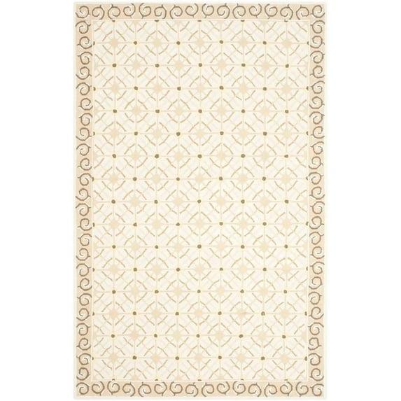 Newport NPT443 Hand Hooked Area Rug - Taupe/Beige - 5'6"x8'6" - Safavieh.