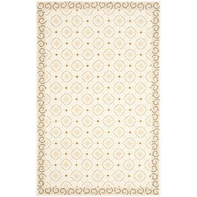Newport NPT443 Hand Hooked Area Rug - Taupe/Beige - 5'6"x8'6" - Safavieh.
