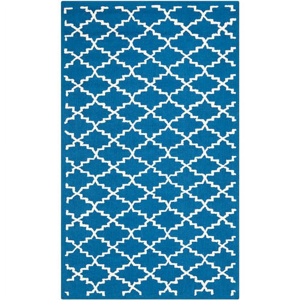 Indigo and Ivory Tufted Cotton Rectangular Area Rug