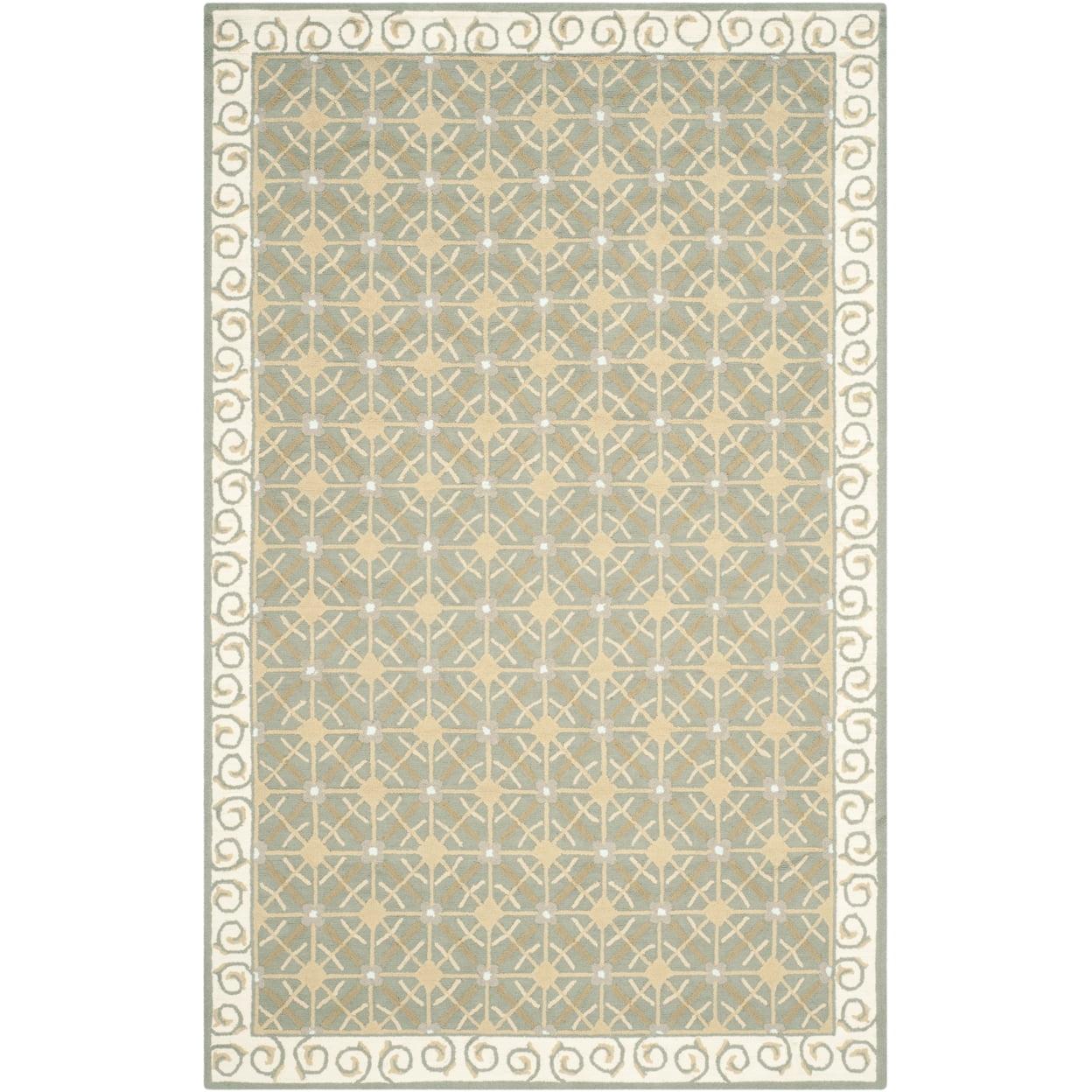 Newport NPT443 Hand Hooked Area Rug - Olive/Beige - 7'9"x9'9" - Safavieh.