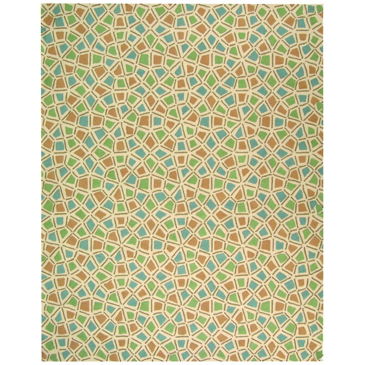 Newport NPT426 Hand Hooked Area Rug - Blue/Green - 7'9"x9'9" - Safavieh.