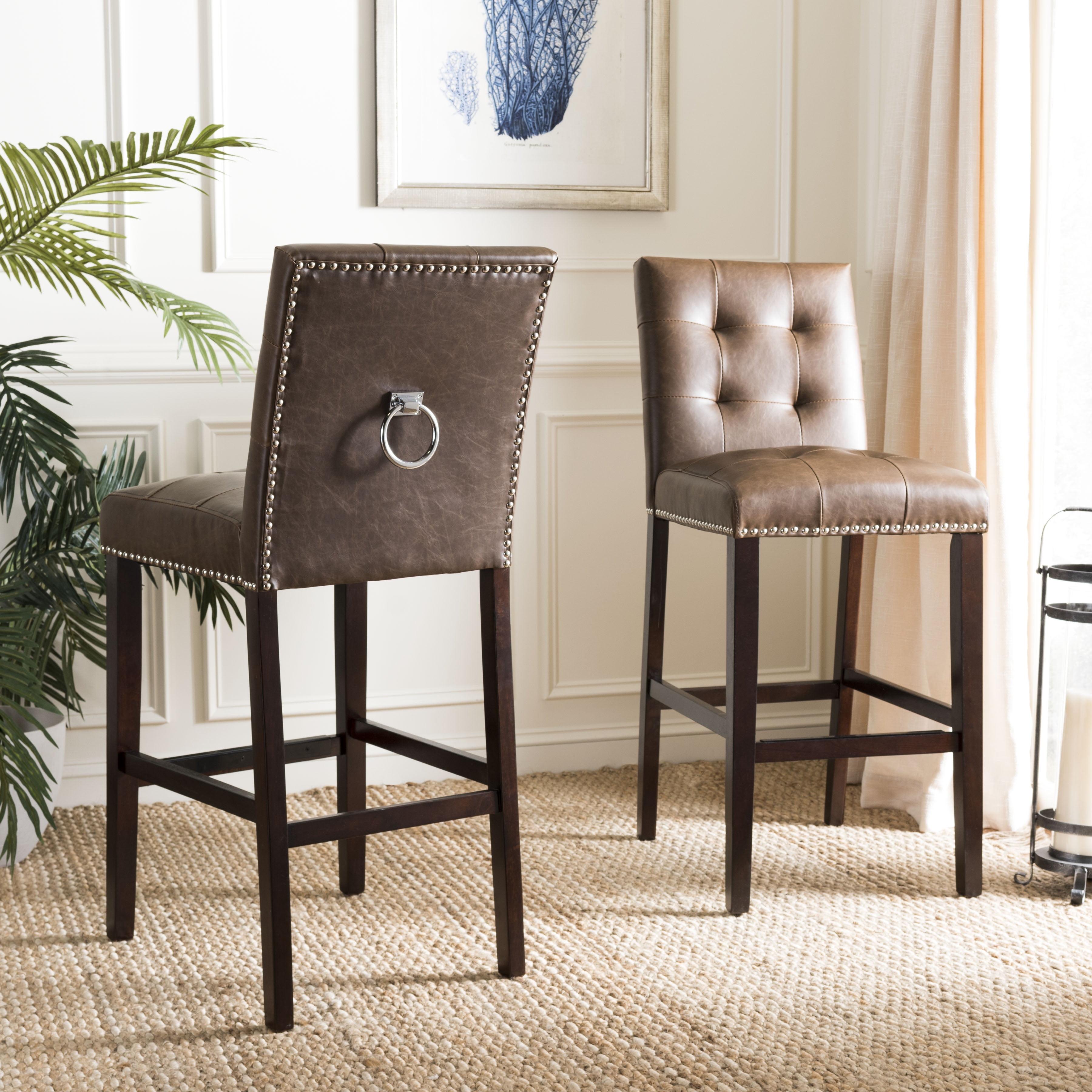 Nikita Bar Stool (Set Of 2) - Brown/Espresso - Safavieh