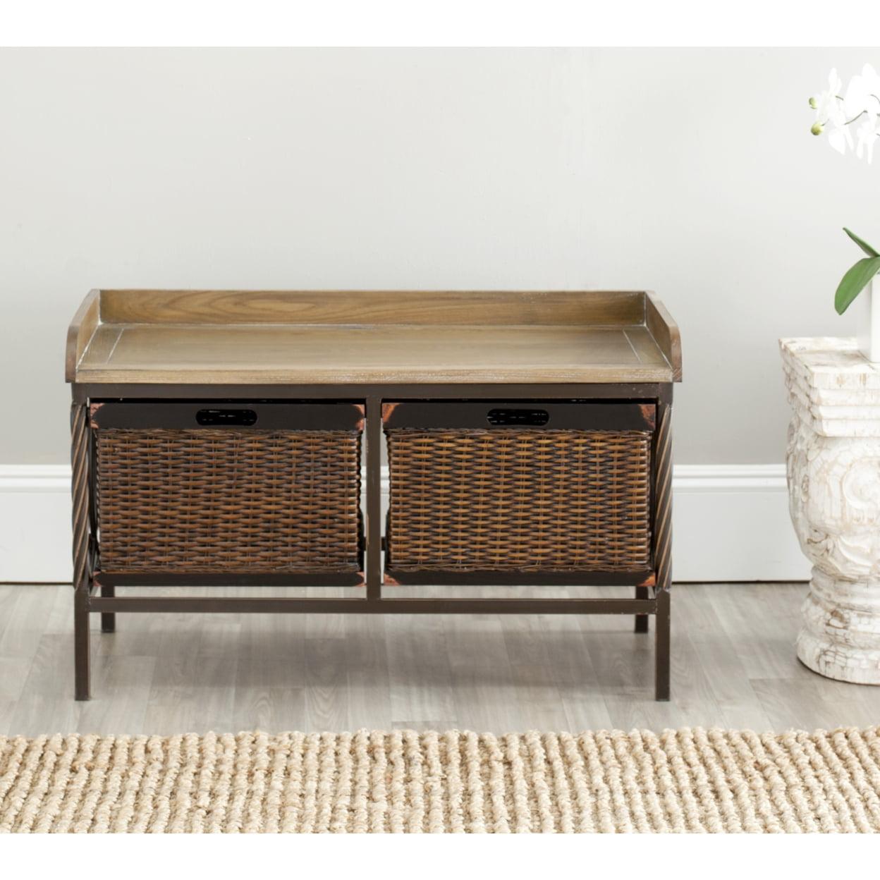 Noah 2 Drawer Wooden Storage Bench  - Safavieh