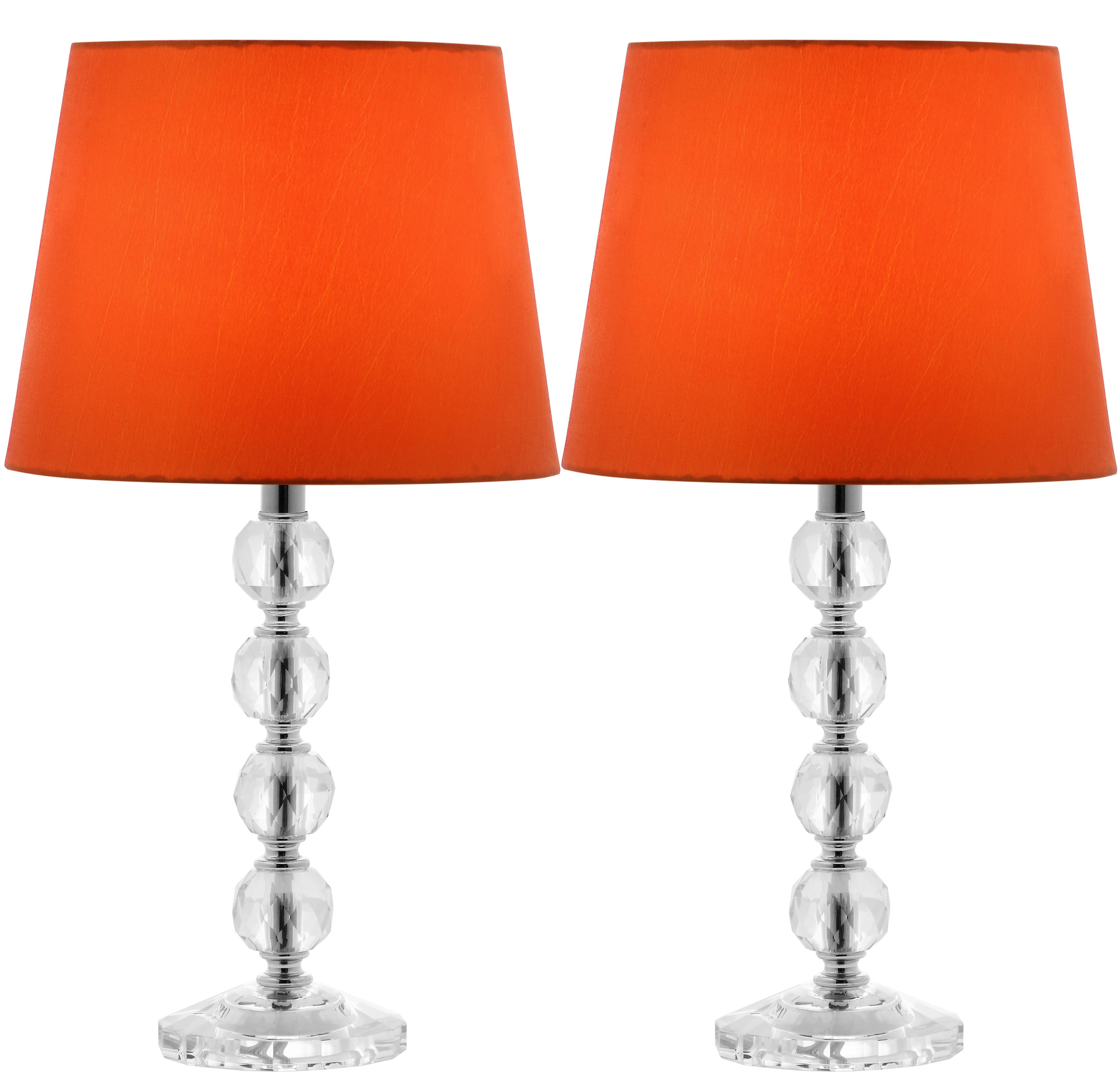Nola Stacked Crystal Ball Lamp (Set of 2) - 16 Inch Height - LIT4123 - Clear/Orange - Safavieh