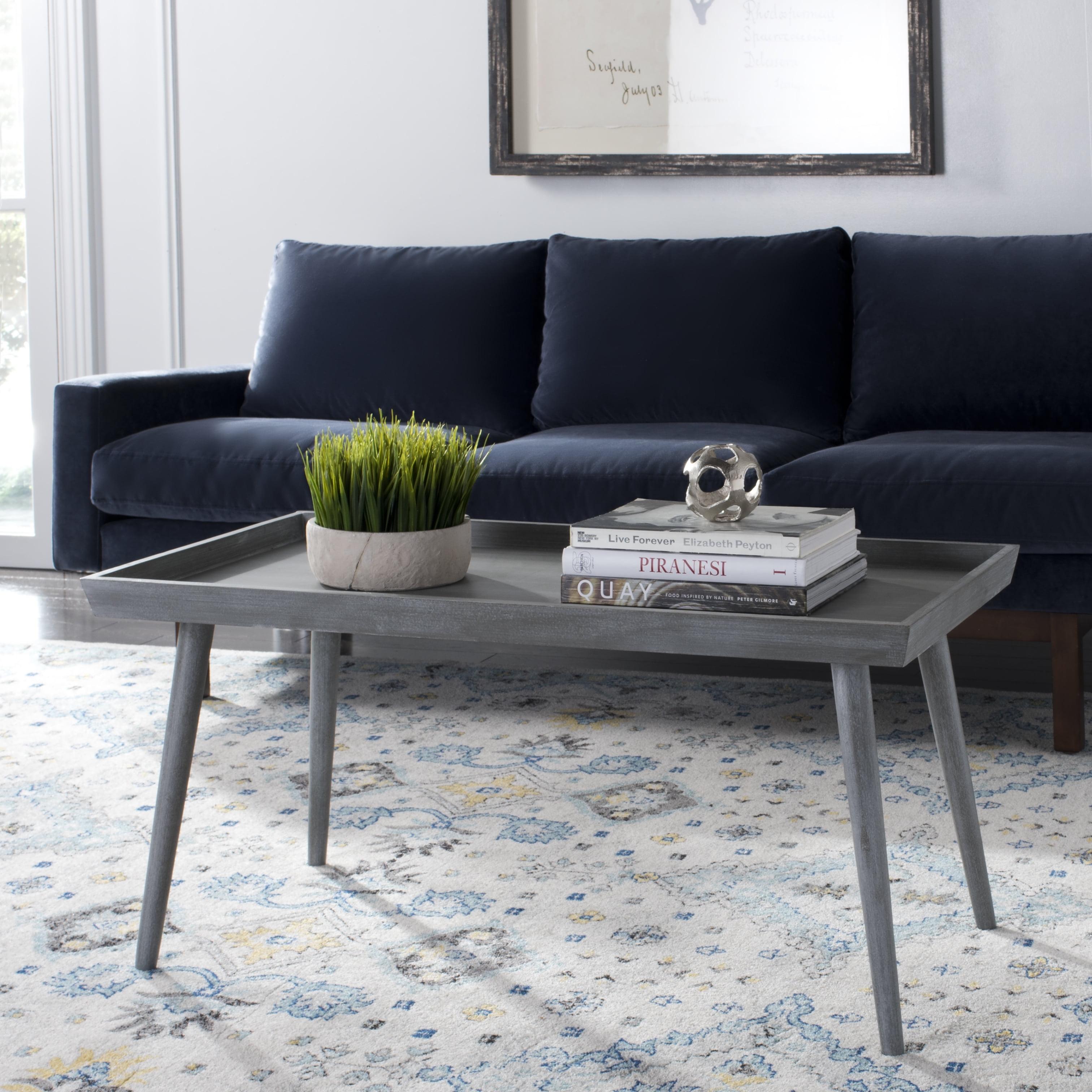 Nonie Coffee Table With Tray - Slate Grey - Safavieh