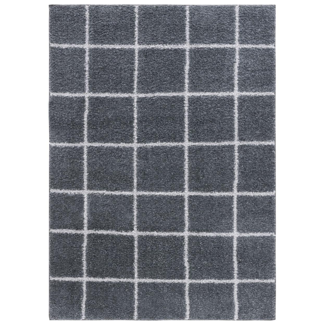 Norway 4' x 6' Gray Synthetic Shag Area Rug