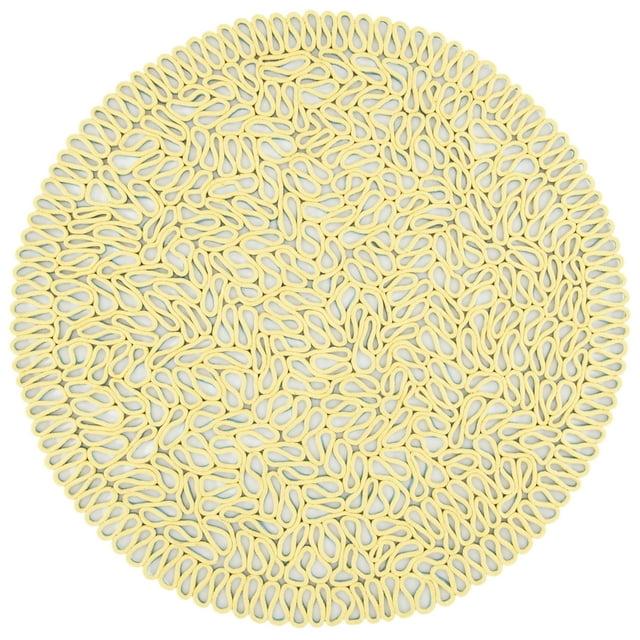 Novelty NOV701 Hand Knotted Area Rug - Yellow/Blue - 6' Round - Safavieh.