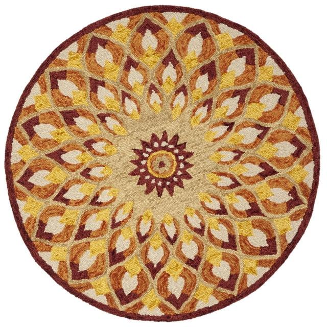 Novelty NOV603 Hand Tufted Area Rug - Rust/Gold - 3' round - Safavieh.