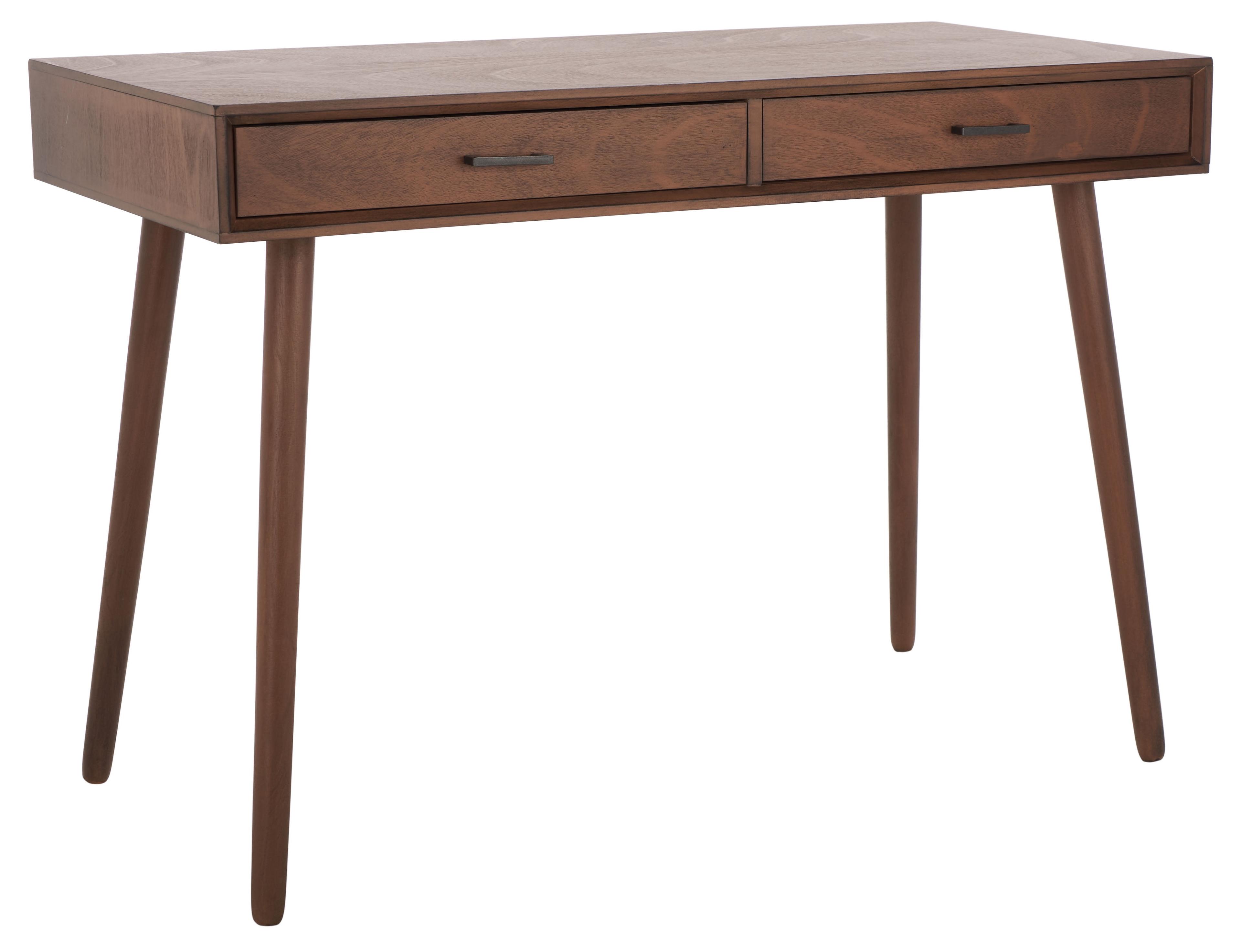 Hawthorn Mid-Century 47'' Brown Wood 2-Drawer Desk