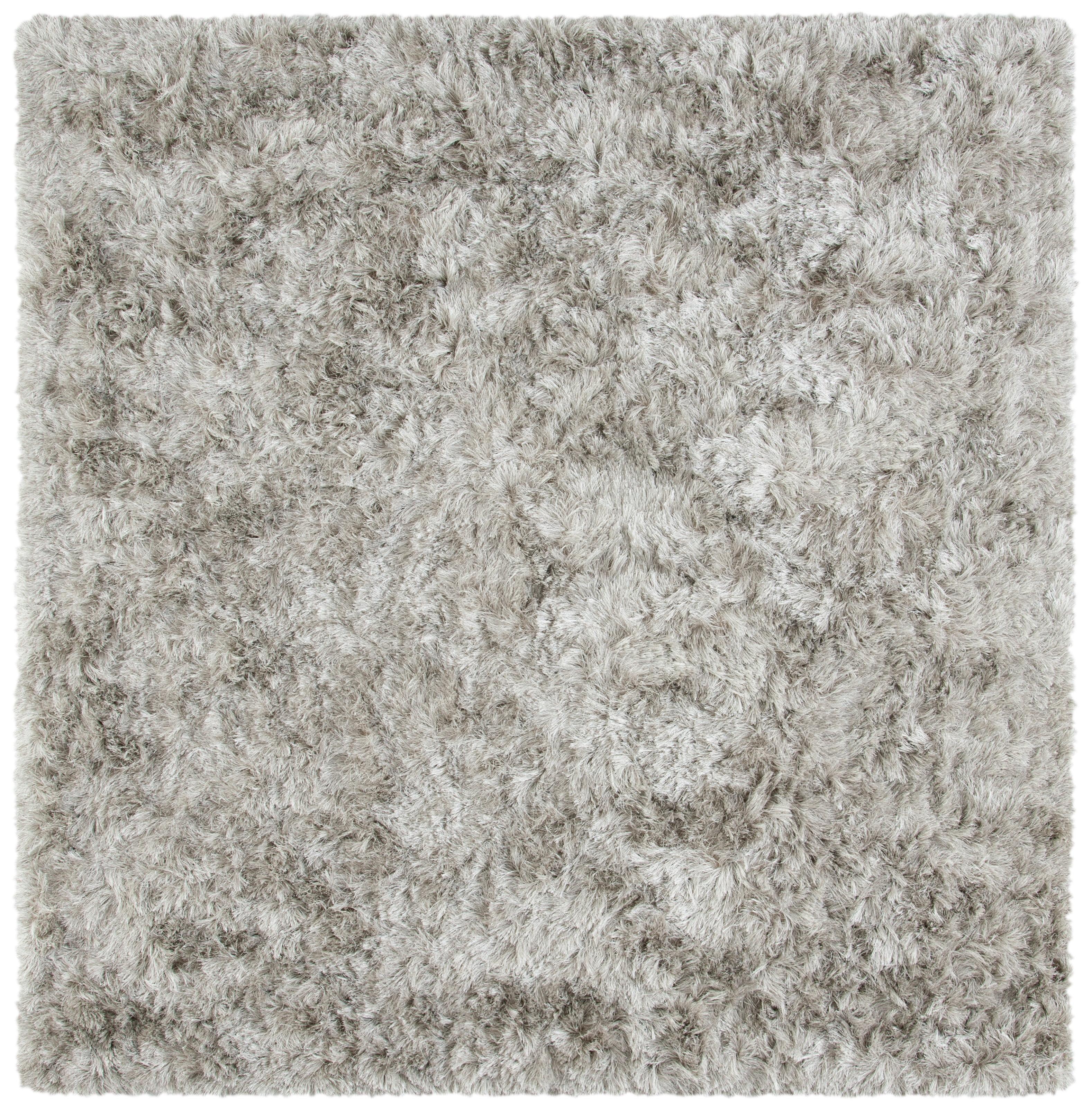 Ocean Shag OCG101 Hand Tufted Indoor Accent Rug - 4'x4' - Light Grey - Safavieh