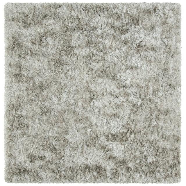Ocean Shag OCG101 Hand Tufted Indoor Accent Rug - 4'x4' - Light Grey - Safavieh