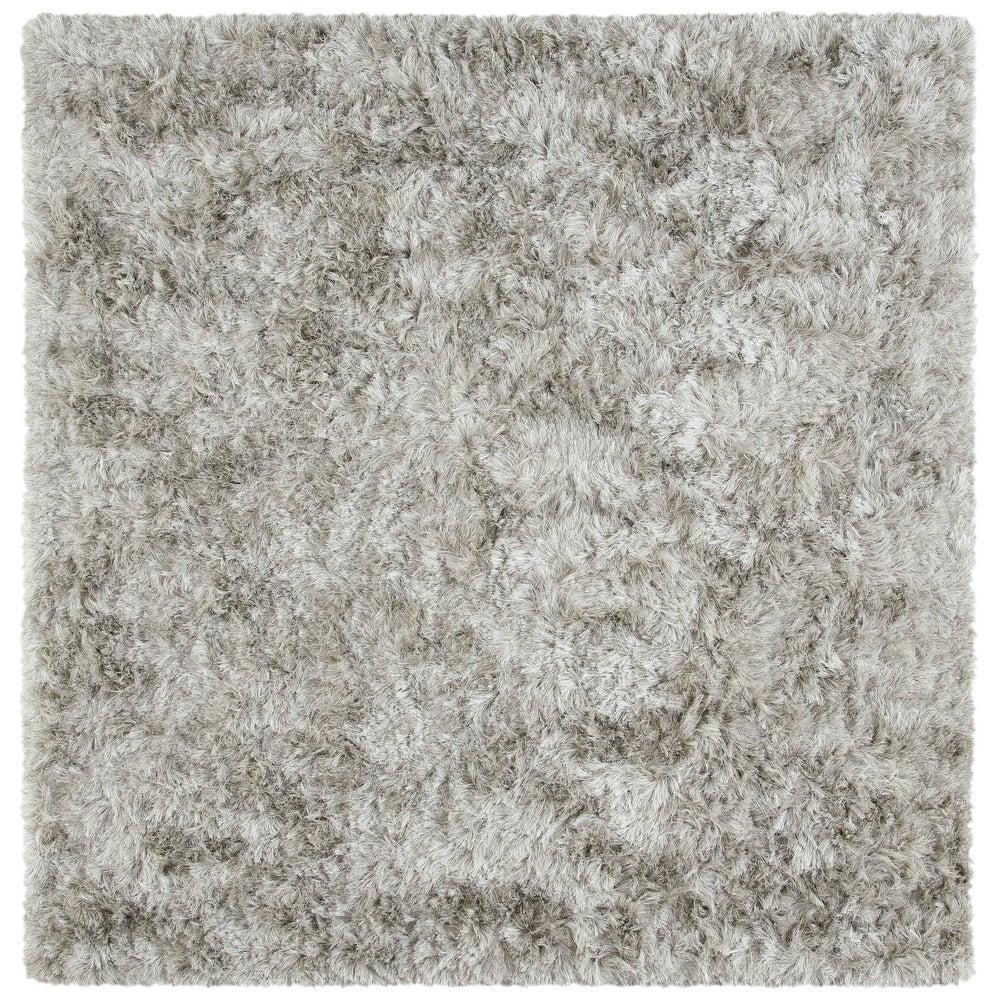 Ocean Shag OCG101 Hand Tufted Indoor Area Rug - 6'x6' - Light Grey - Safavieh
