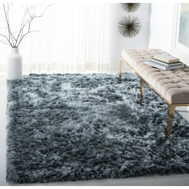 Ocean Shag OCG101 Hand Tufted Indoor Accent Rug - 4'x4' - Slate - Safavieh