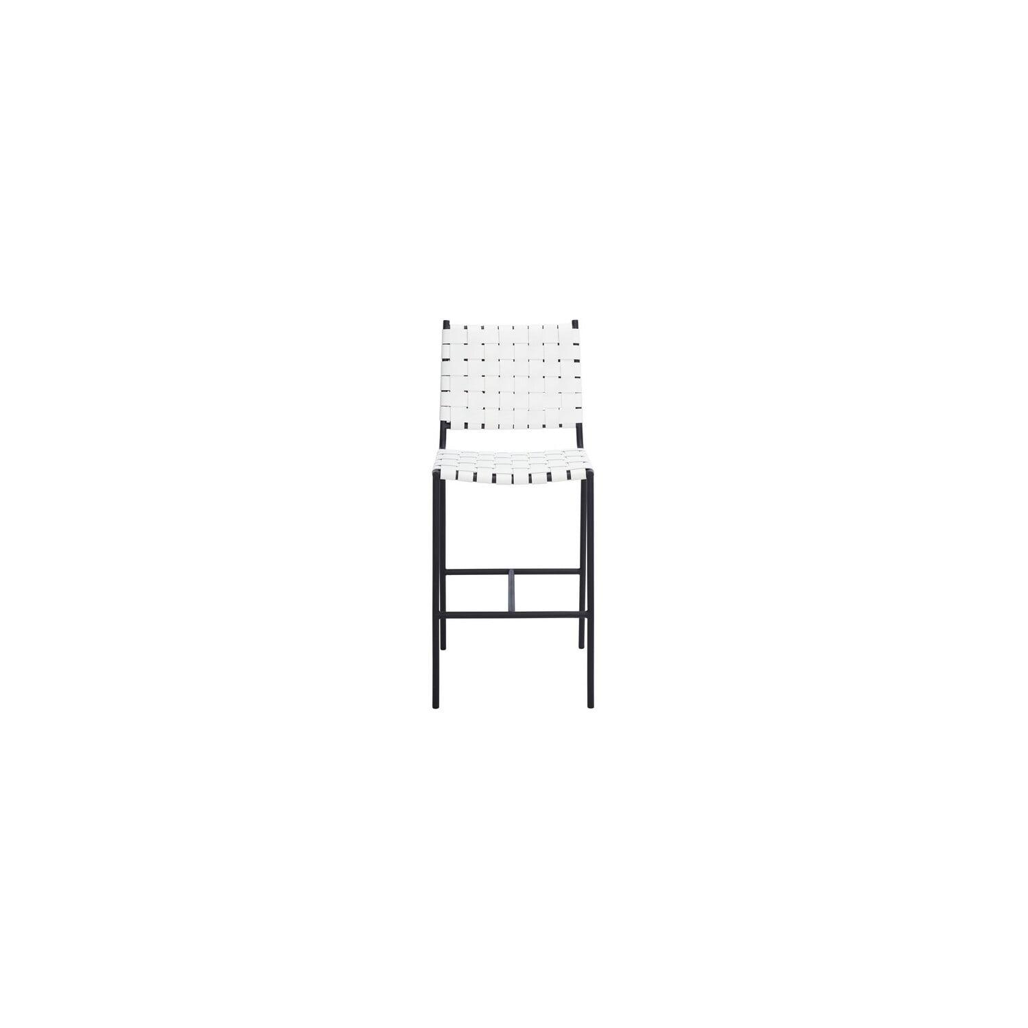 Olenna Woven Counter Stool - BST3011 - White/Black - Safavieh
