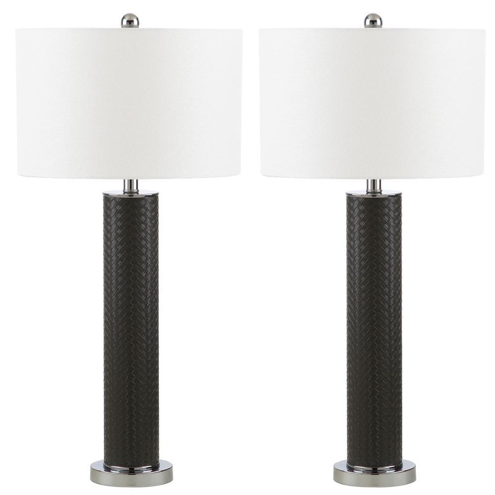 Ollie Table Lamp (Set of 2) - 31.5 Inch Height - LIT4404 - Grey Woven - Safavieh